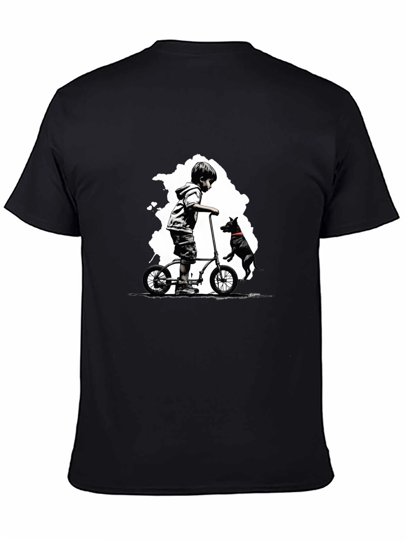 Boy on Bike T-Shirt - Black