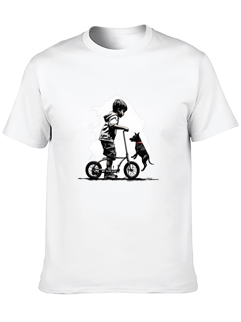 Boy on Bike T-Shirt - Black