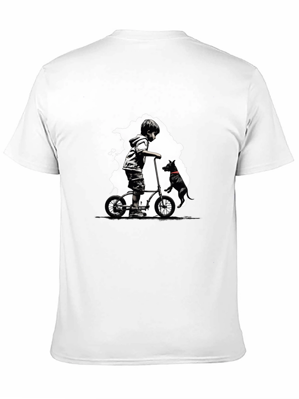 Boy on Bike T-Shirt - Black