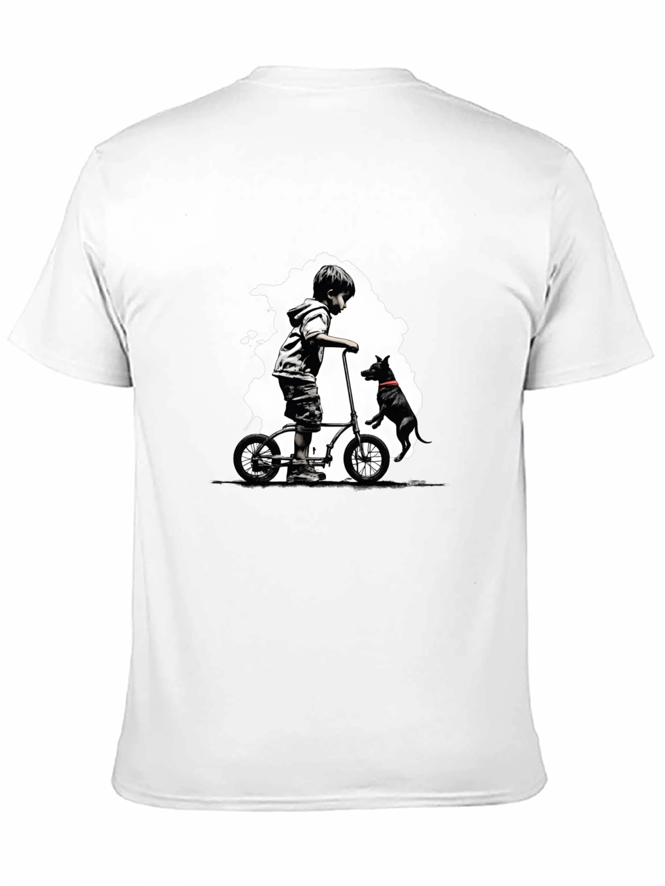 Boy on Bike T-Shirt - Black