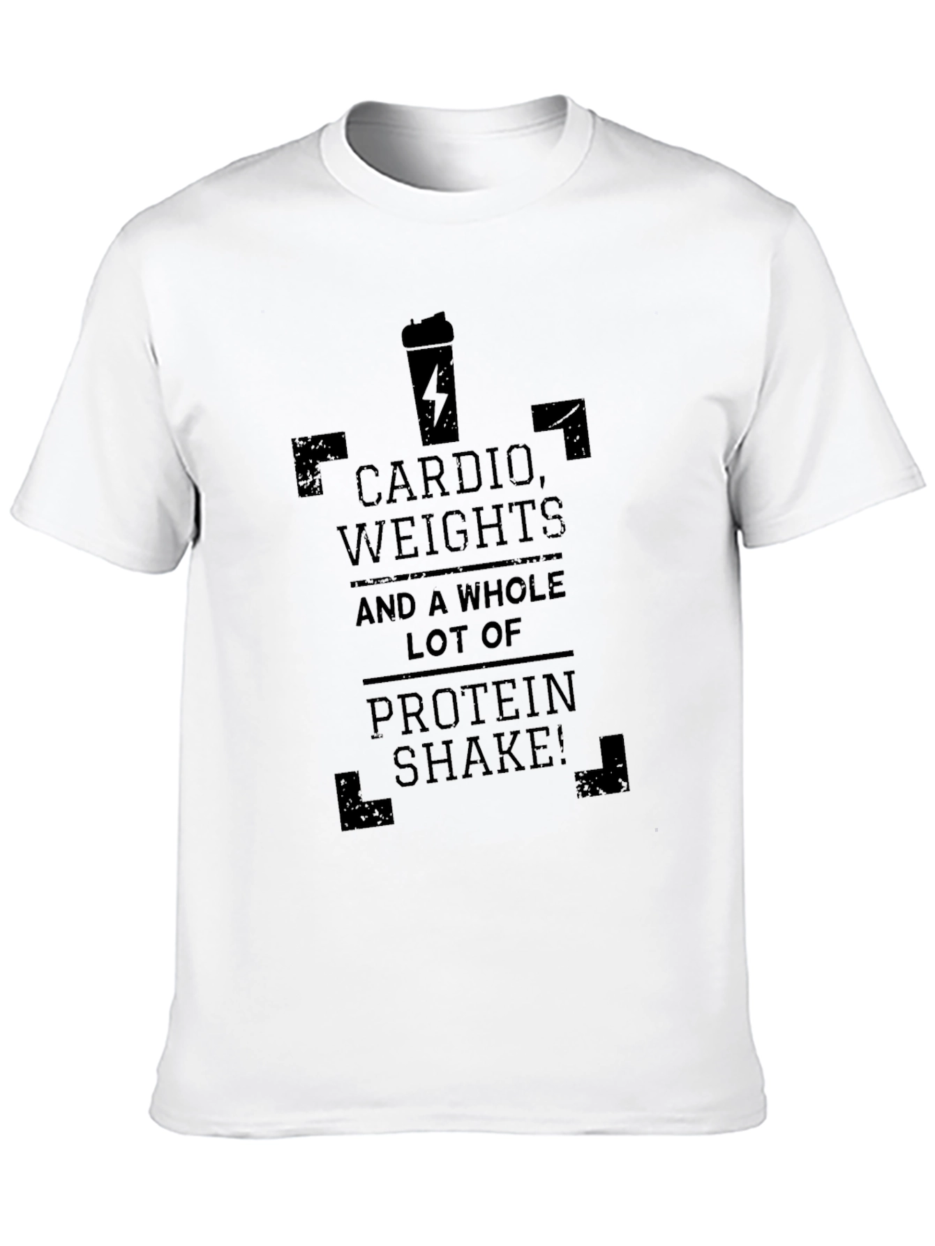 Cardio Weights Protein Shake Workout T-Shirt