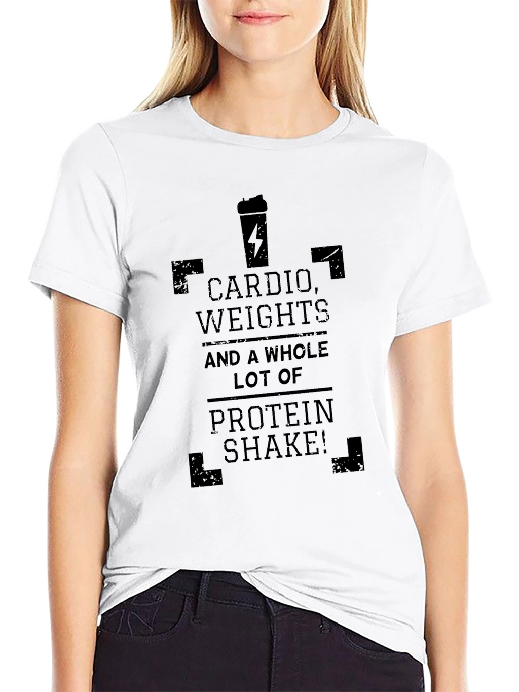 Cardio Weights Protein Shake Workout T-Shirt