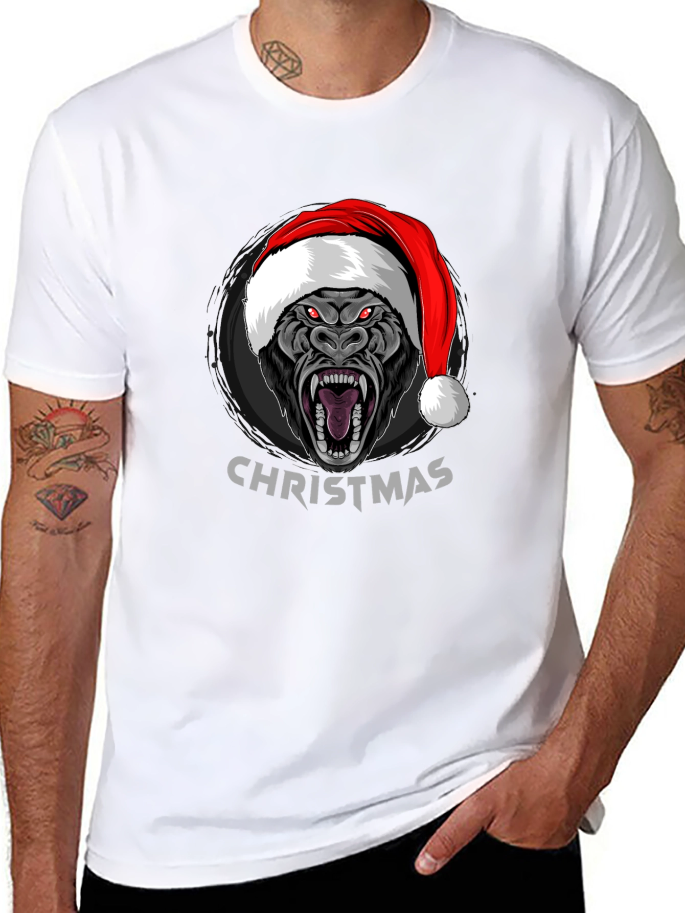 Christmas Gorilla Graphic T-Shirt