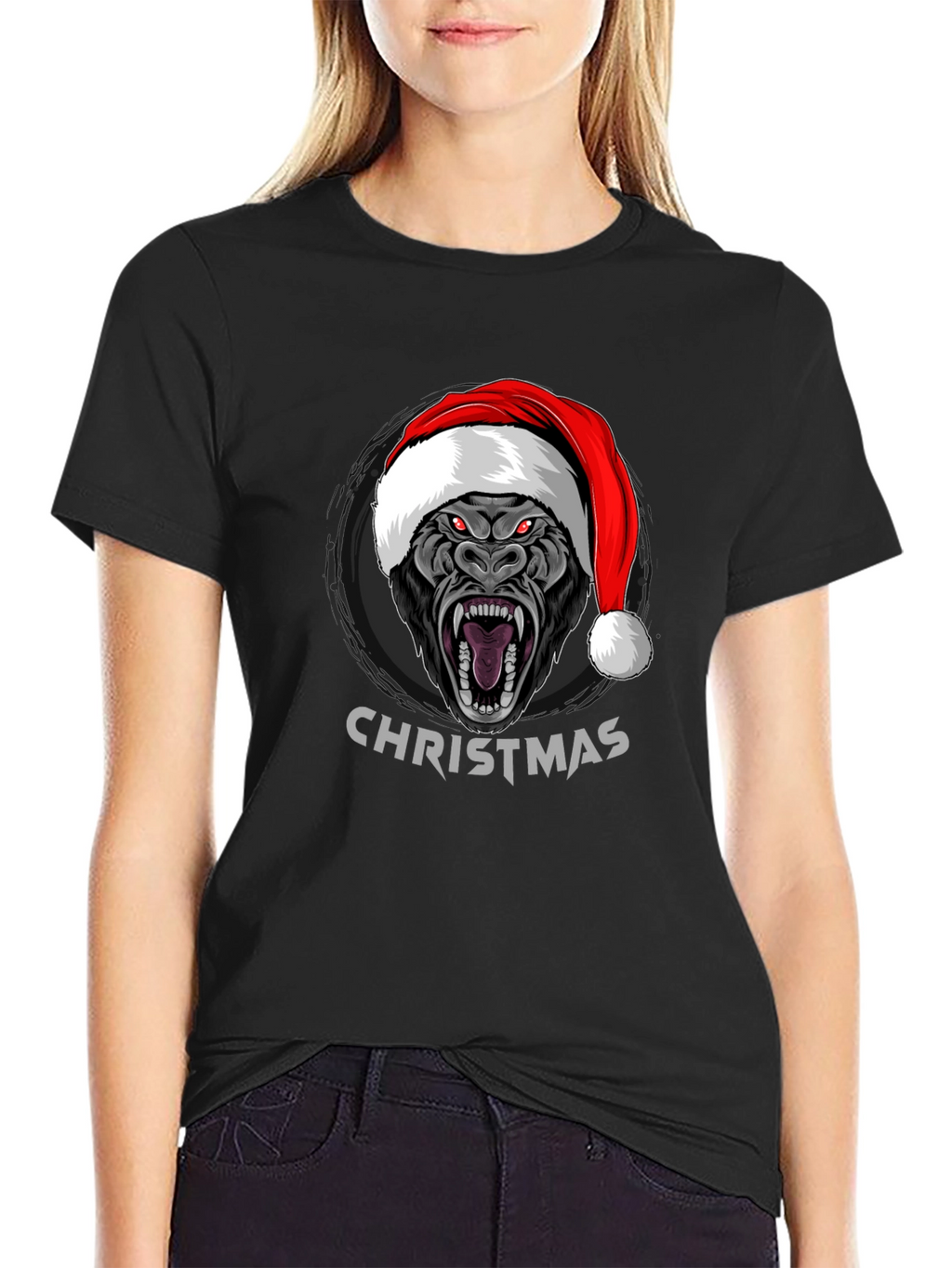 Christmas Gorilla Graphic T-Shirt