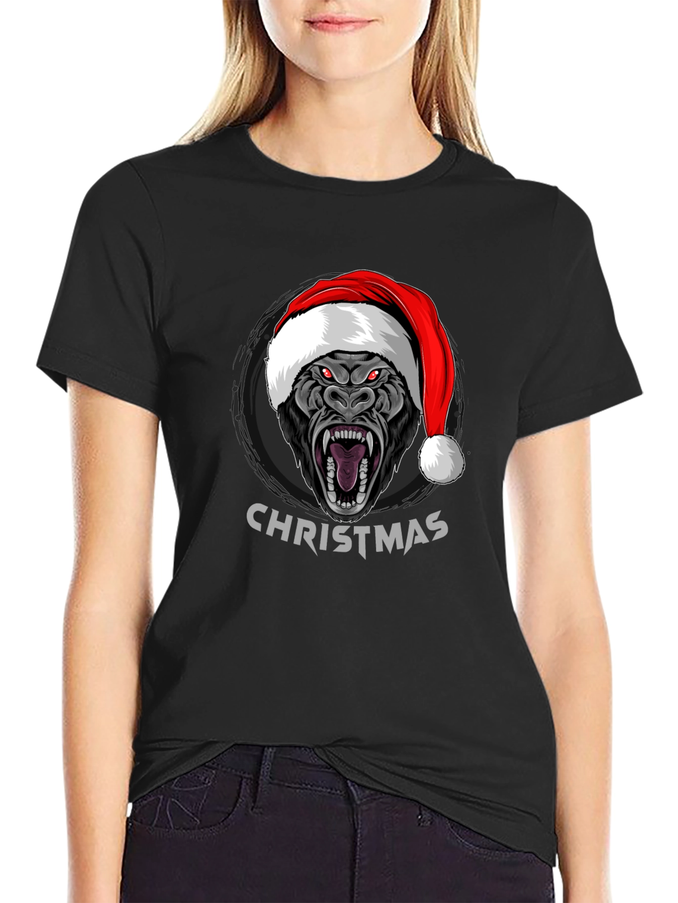 Christmas Gorilla Graphic T-Shirt