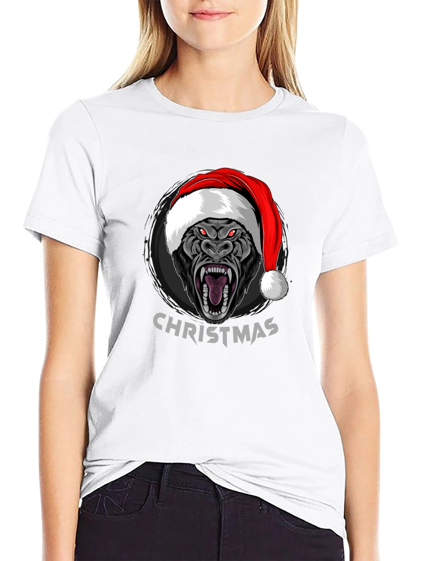 Christmas Gorilla Graphic T-Shirt