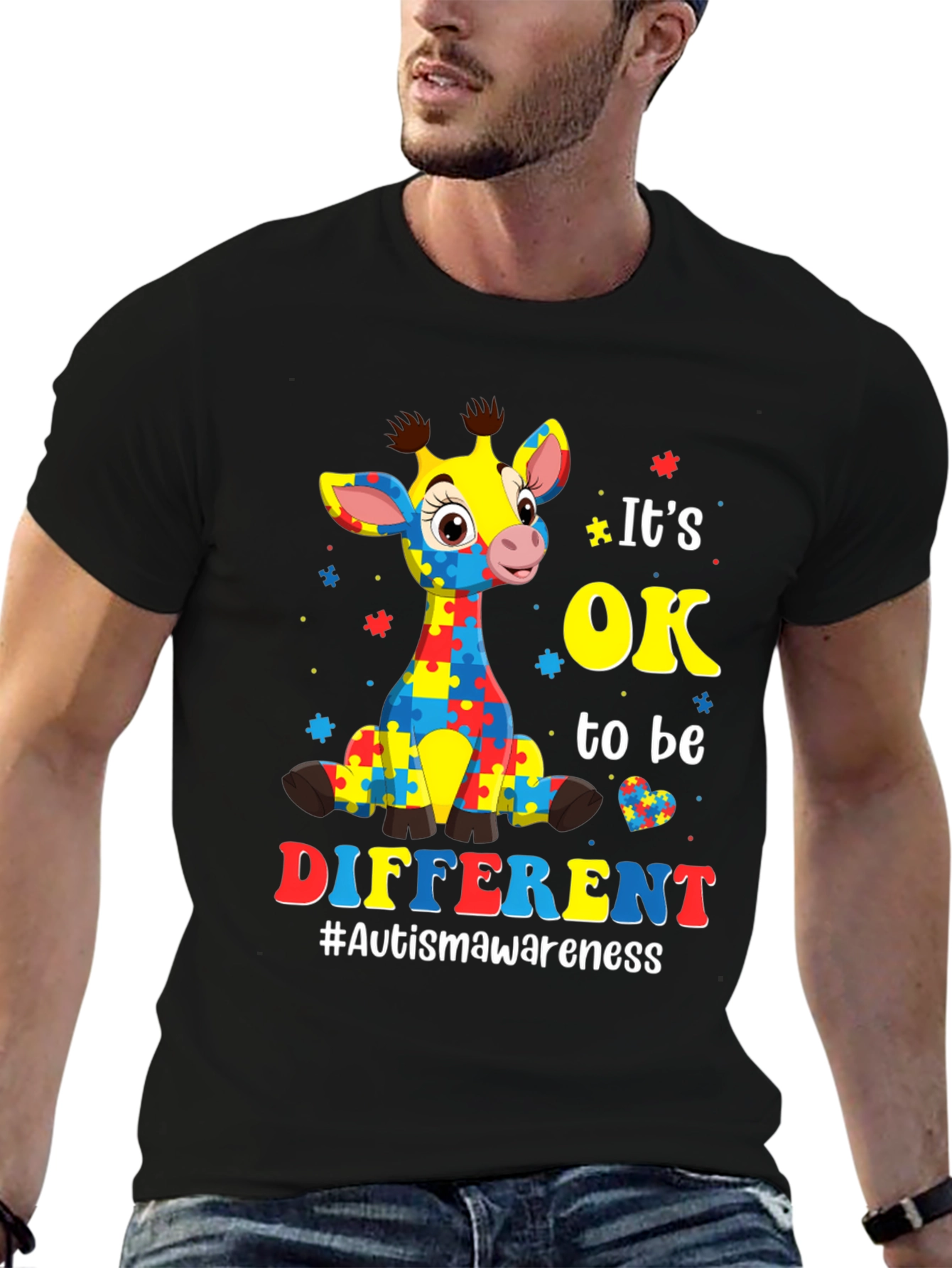 Autism Awareness Giraffe T-Shirt: Its OK to Be Different