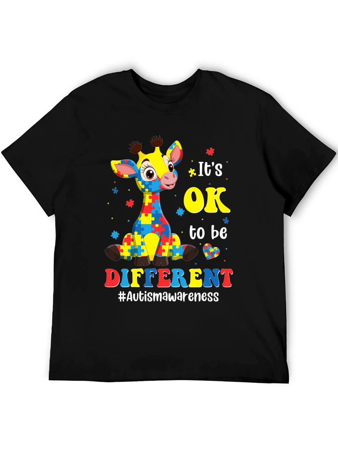 Autism Awareness Giraffe T-Shirt: Its OK to Be Different