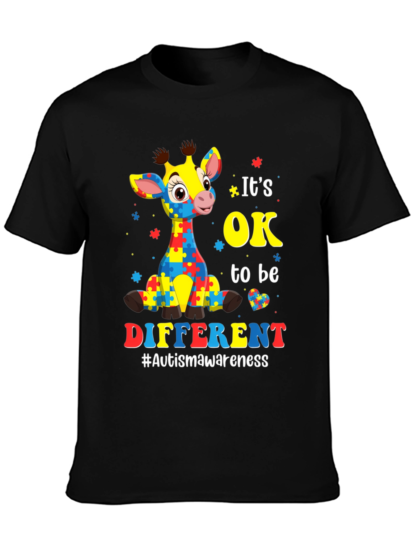 Autism Awareness Giraffe T-Shirt: Its OK to Be Different
