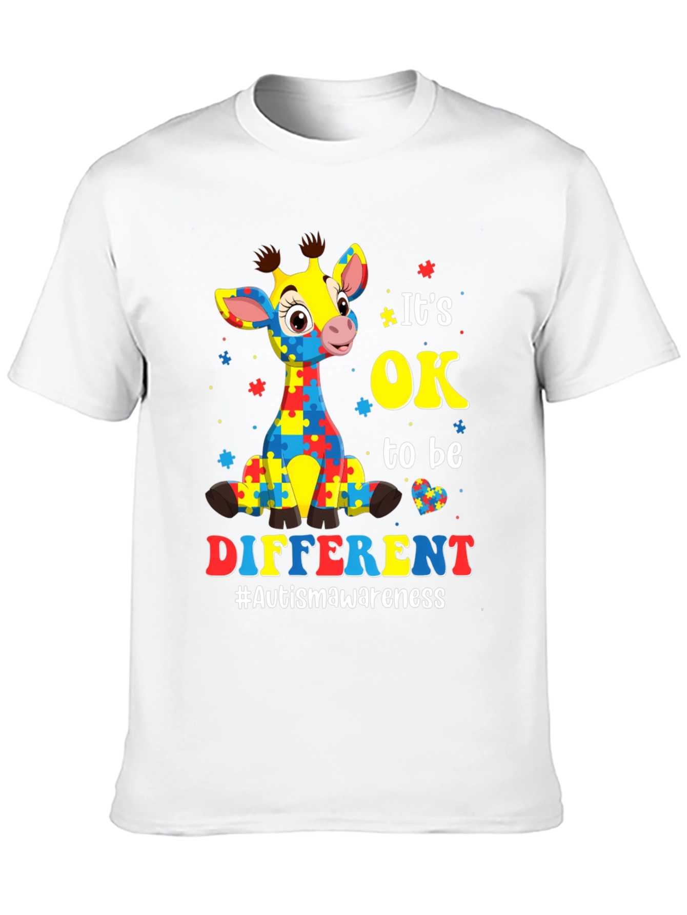 Autism Awareness Giraffe T-Shirt: Its OK to Be Different