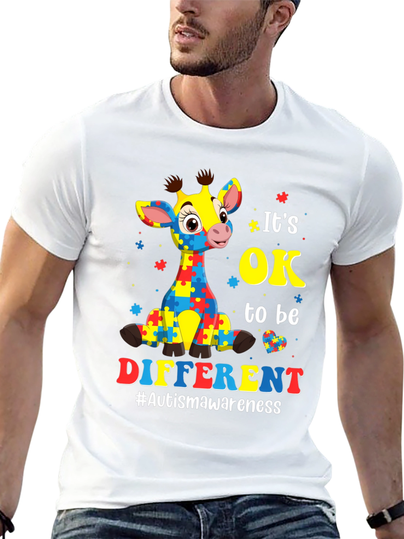 Autism Awareness Giraffe T-Shirt: Its OK to Be Different