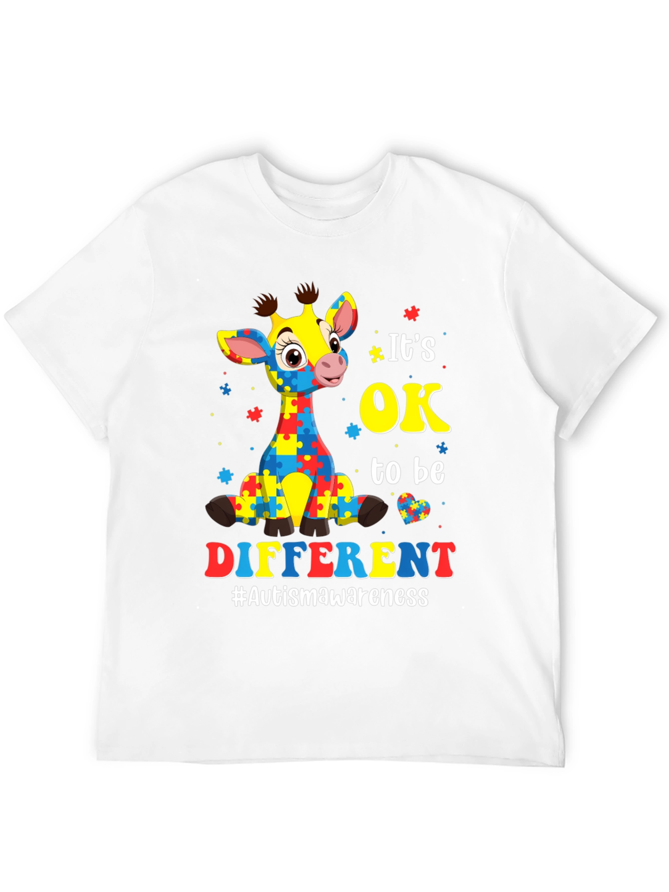 Autism Awareness Giraffe T-Shirt: Its OK to Be Different