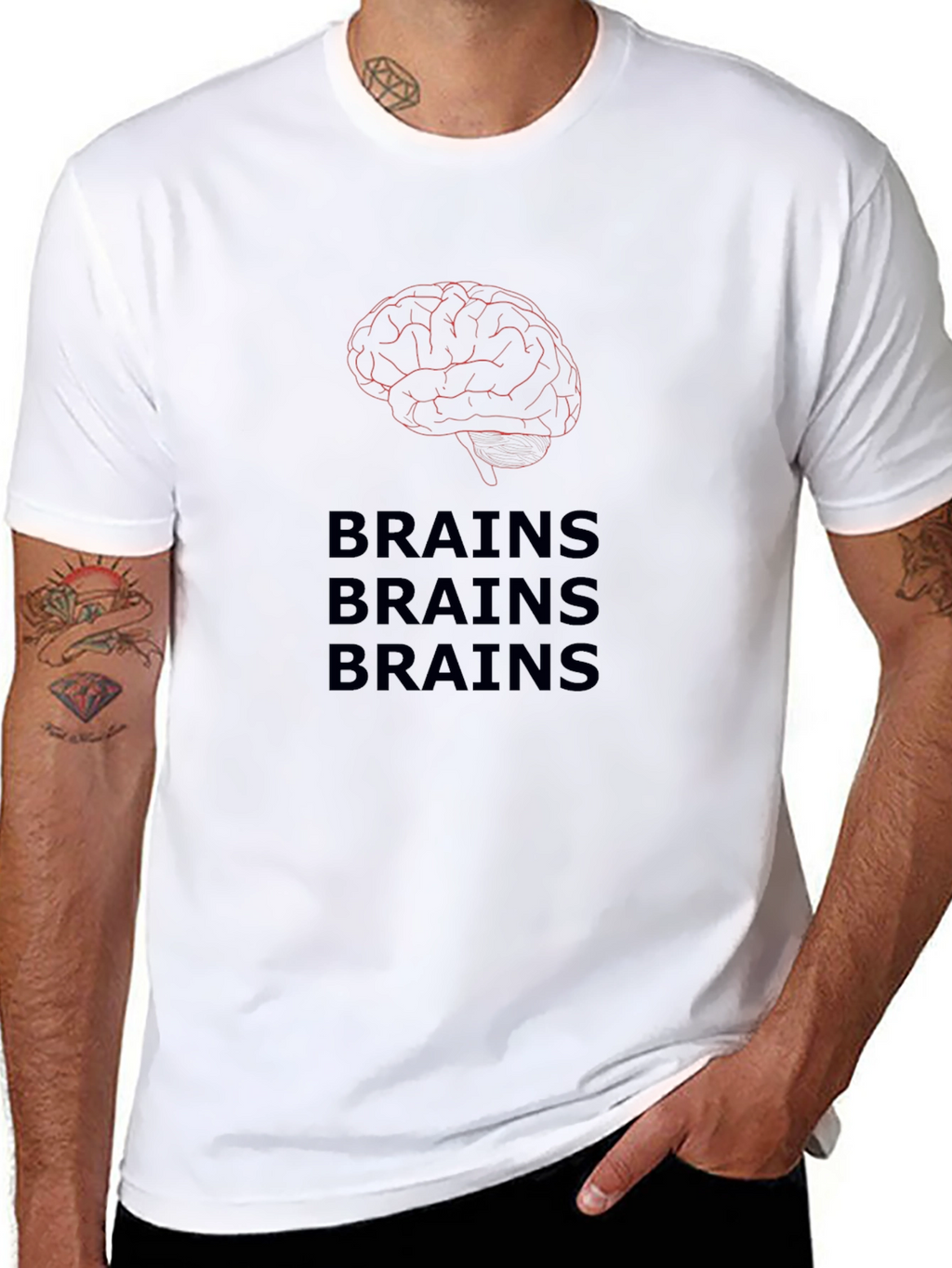 Brains T-Shirt - Funny Zombie Halloween Tee