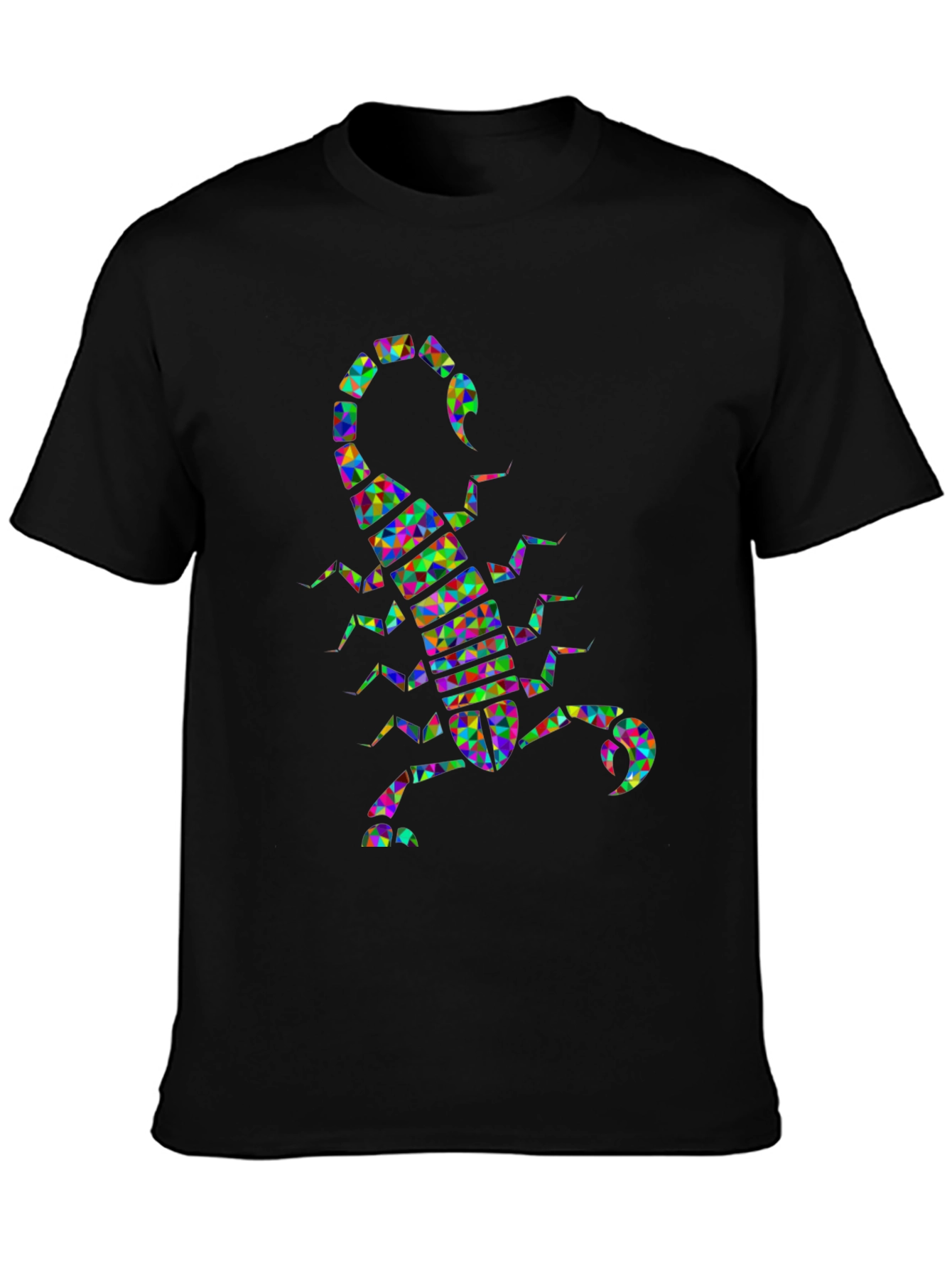 Abstract Scorpion Graphic Tee - Trendy Mens Black T-Shirt
