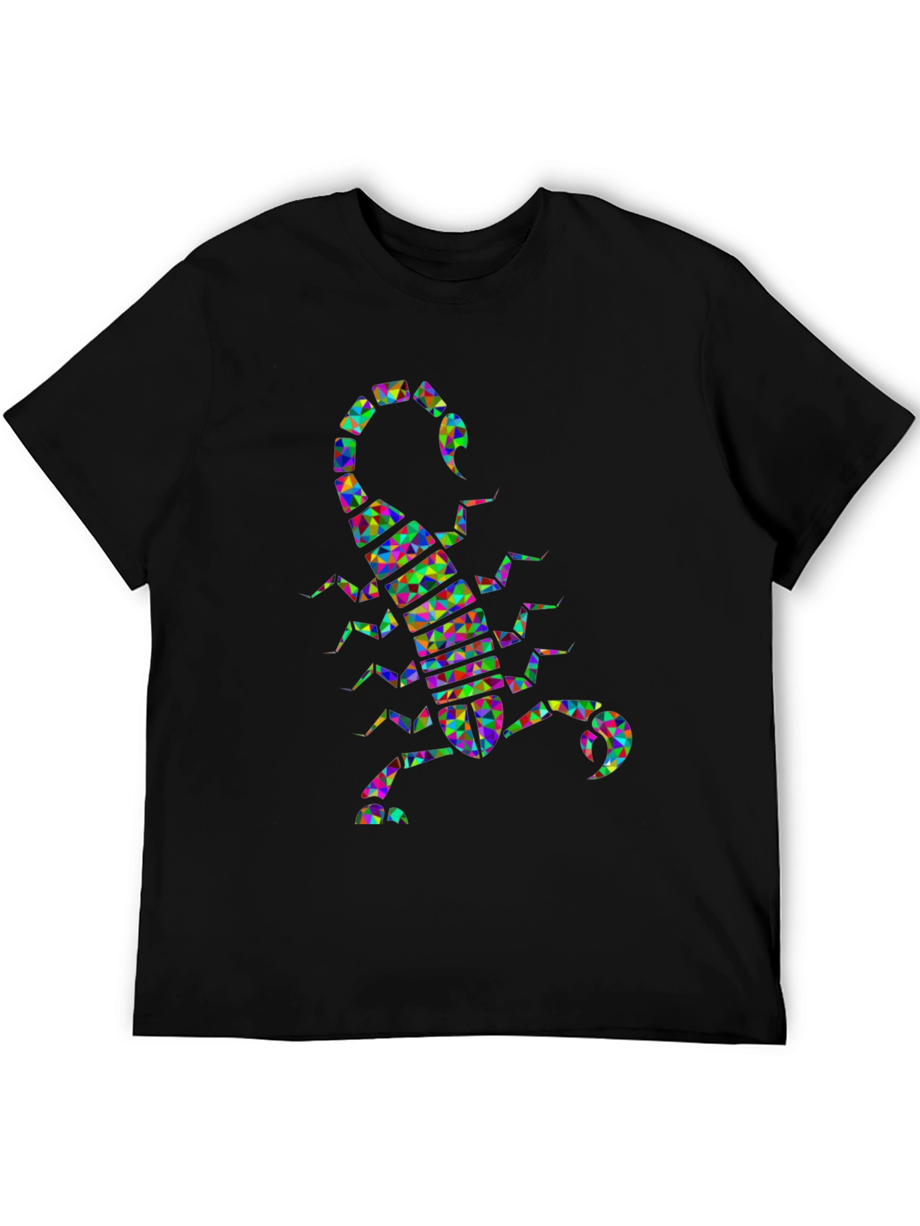 Abstract Scorpion Graphic Tee - Trendy Mens Black T-Shirt