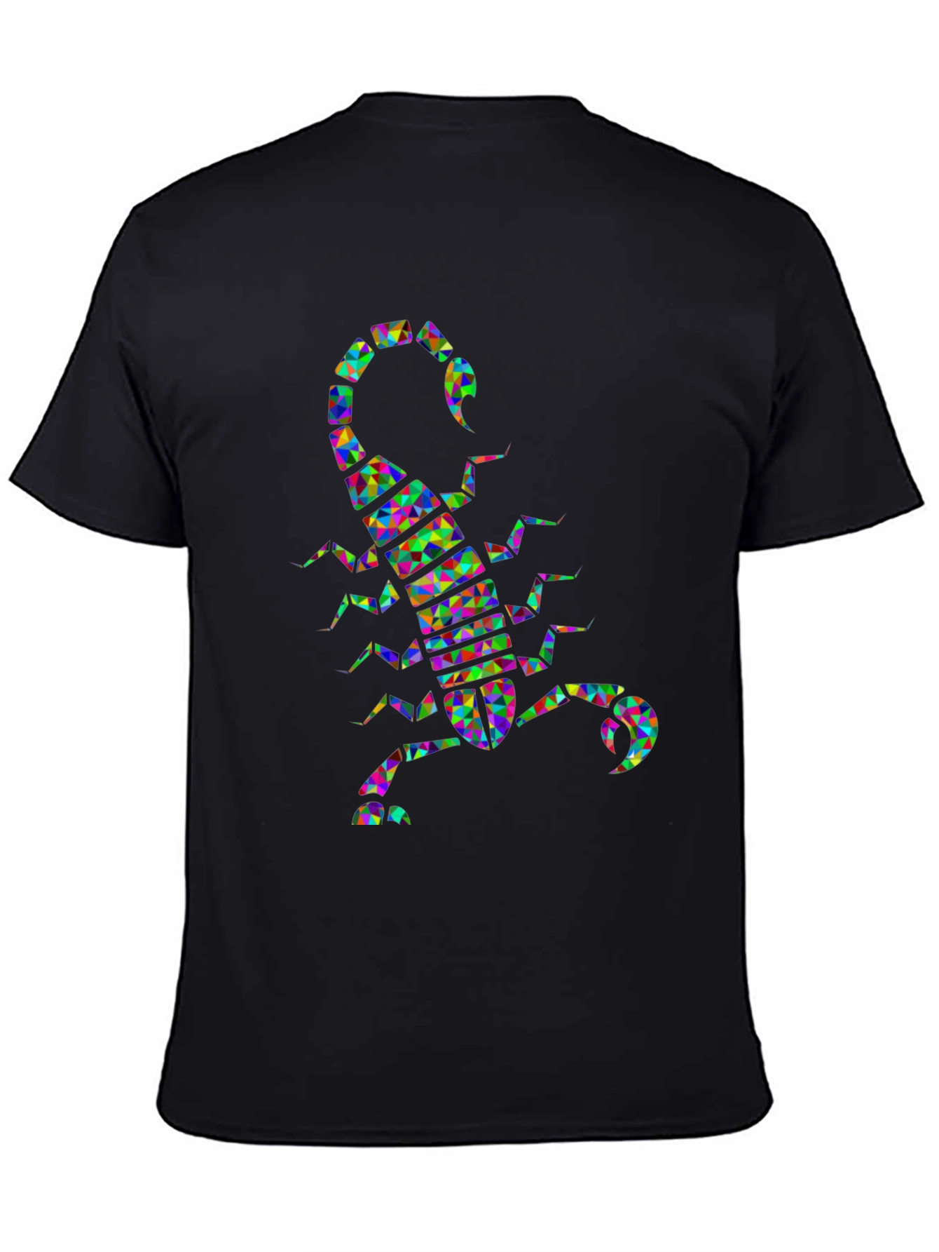 Abstract Scorpion Graphic Tee - Trendy Mens Black T-Shirt