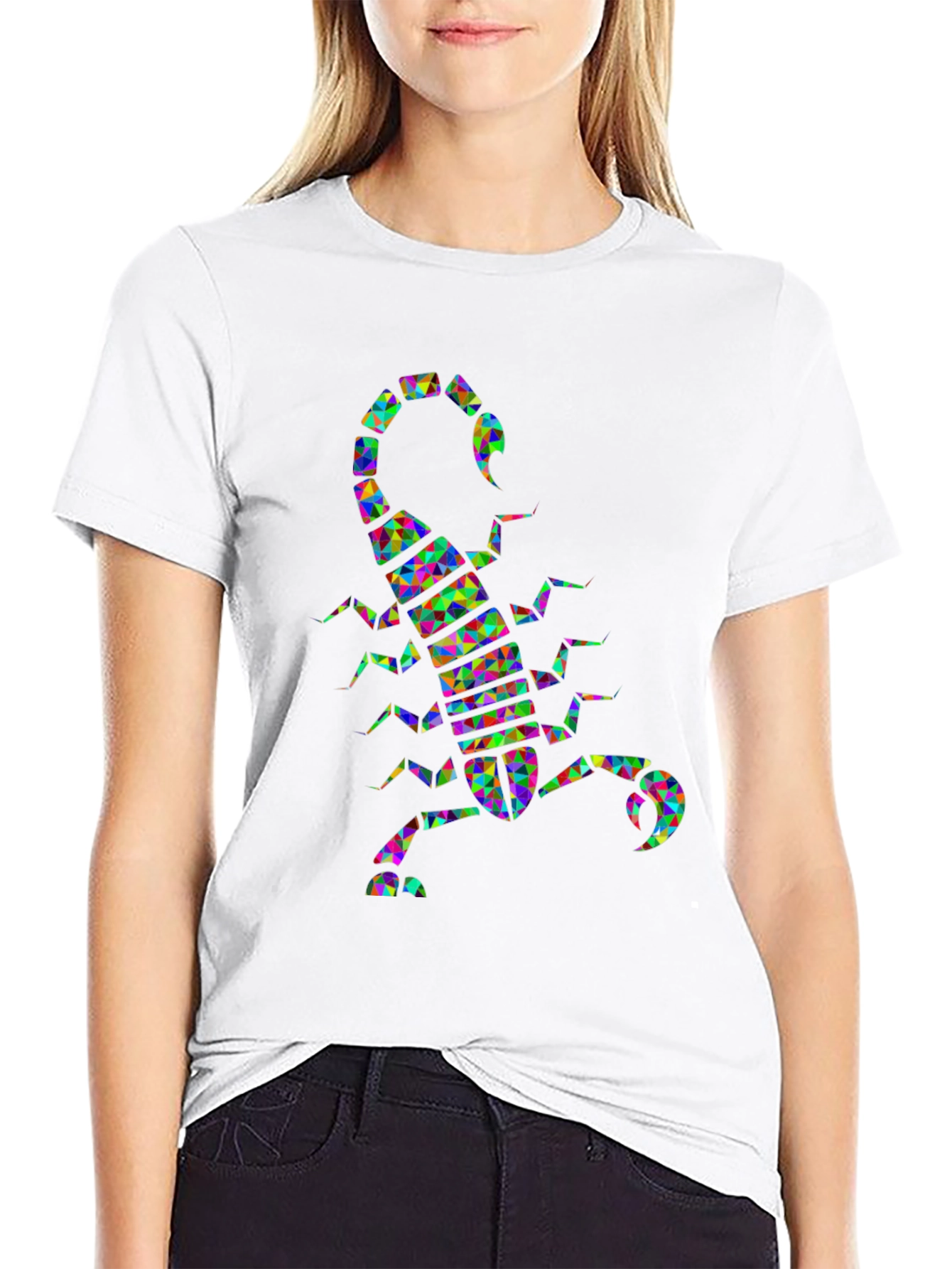 Abstract Scorpion Graphic Tee - Trendy Mens Black T-Shirt