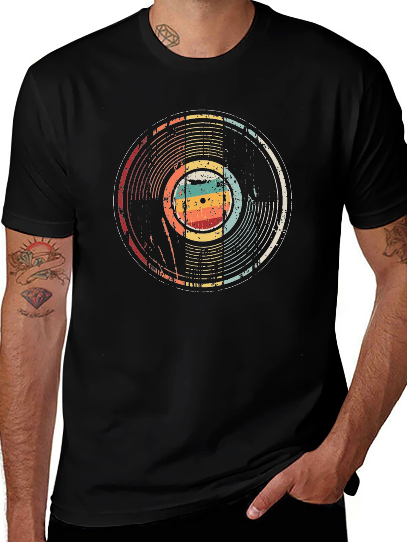 Vintage Record Graphic Tee - Retro Vinyl Music T-Shirt