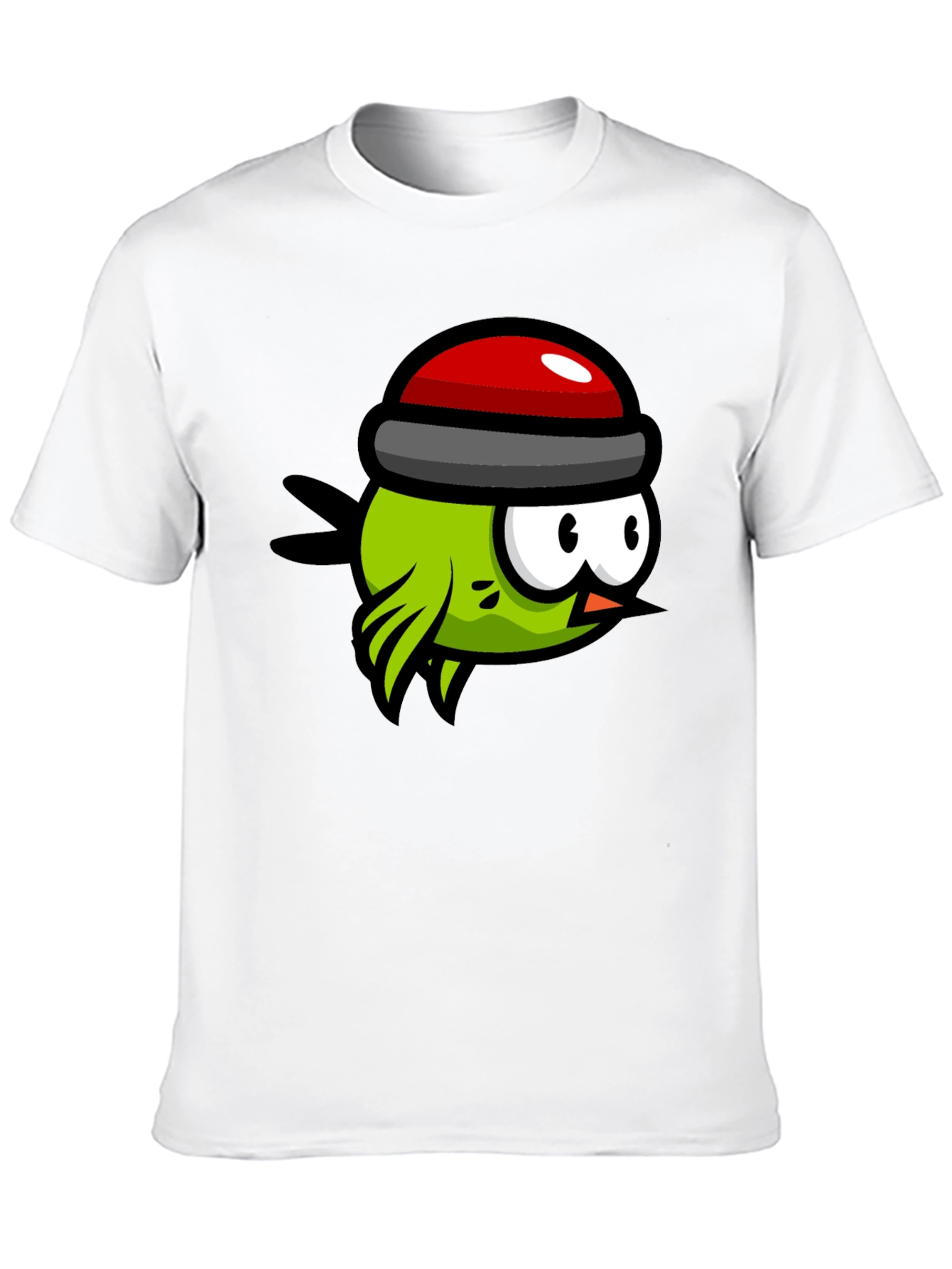 Cartoon Bird Graphic Tee - Quirky Black T-Shirt