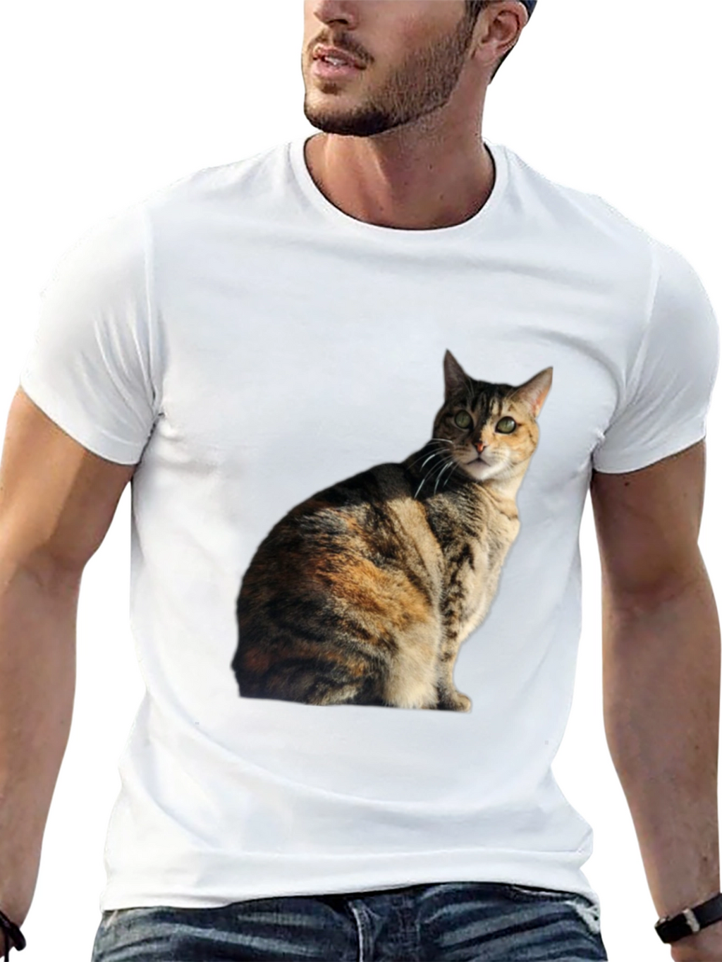 Cat Graphic Black T-Shirt - Unique Design
