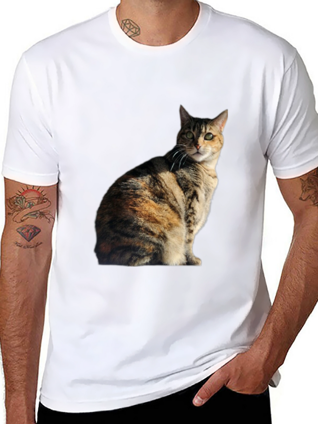 Cat Graphic Black T-Shirt - Unique Design