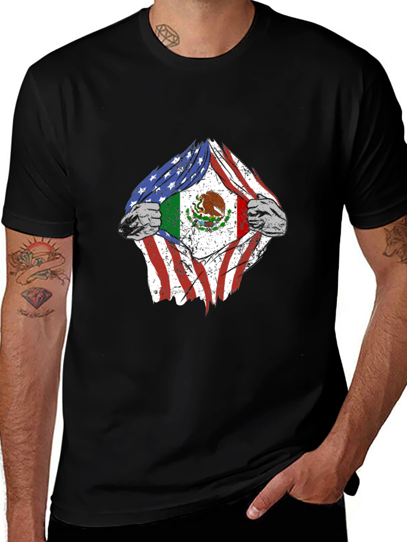 Dual Flag Graphic T-Shirt