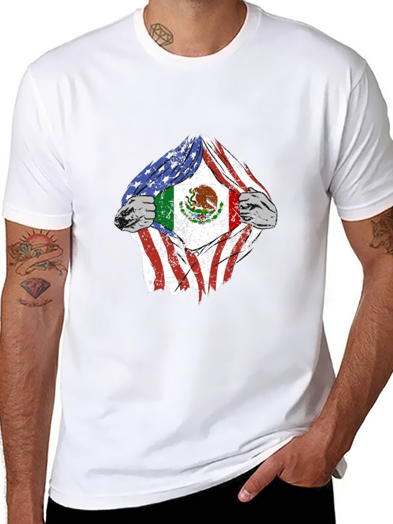 Dual Flag Graphic T-Shirt