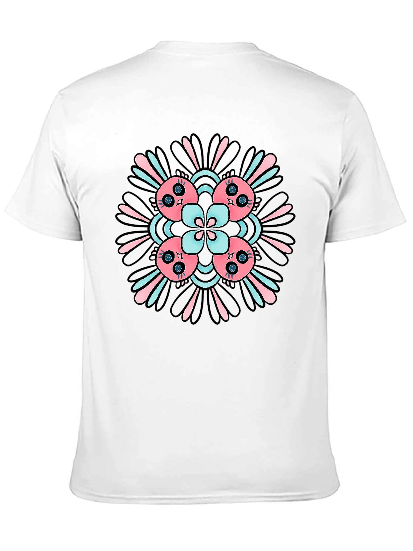 Abstract Floral T-Shirt - Black Casual Tee