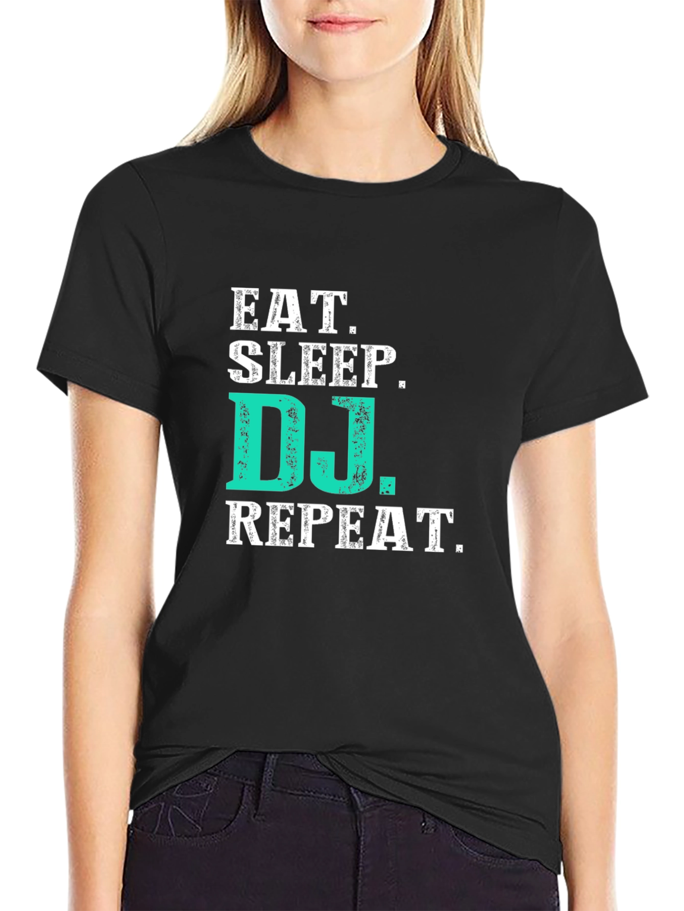 Eat Sleep DJ Repeat Graphic Tee - Black T-Shirt