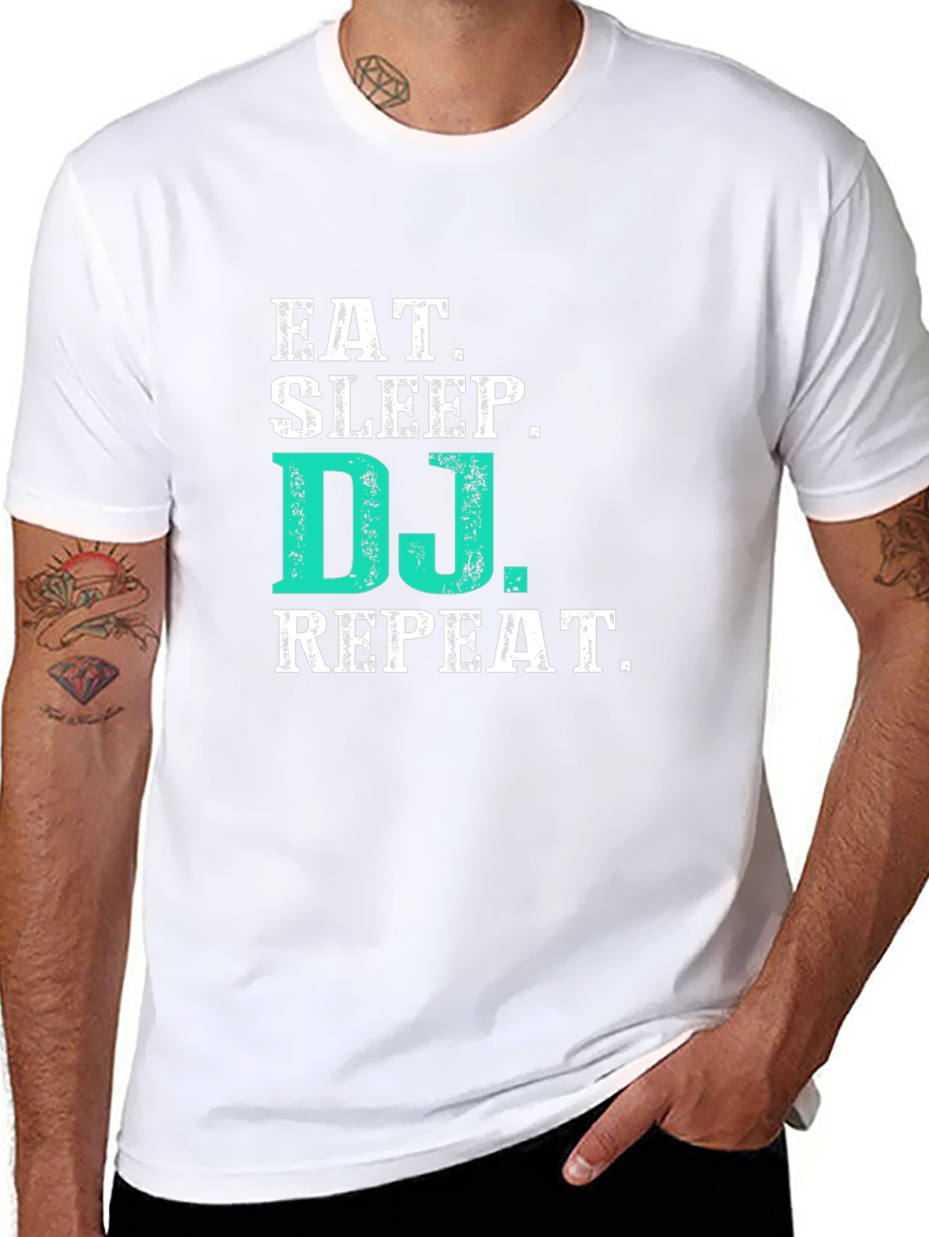 Eat Sleep DJ Repeat Graphic Tee - Black T-Shirt