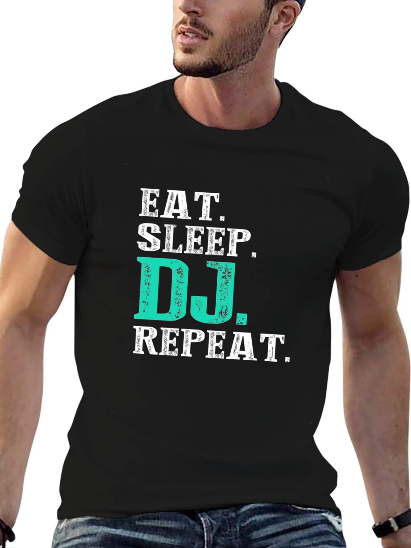 Eat Sleep DJ Repeat Graphic Tee - Black T-Shirt