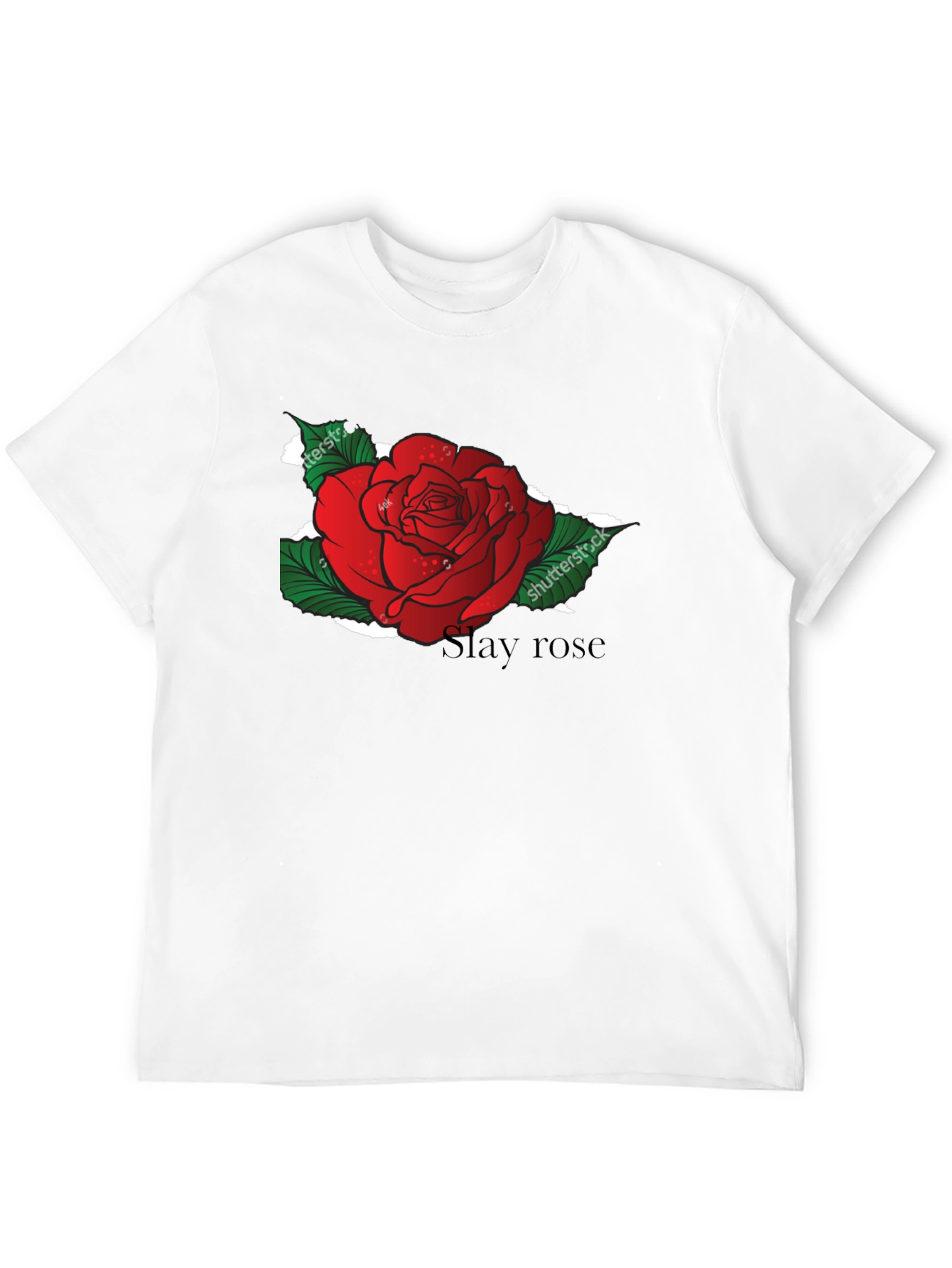 Slay Rose Black T-Shirt - Unique Floral Graphic