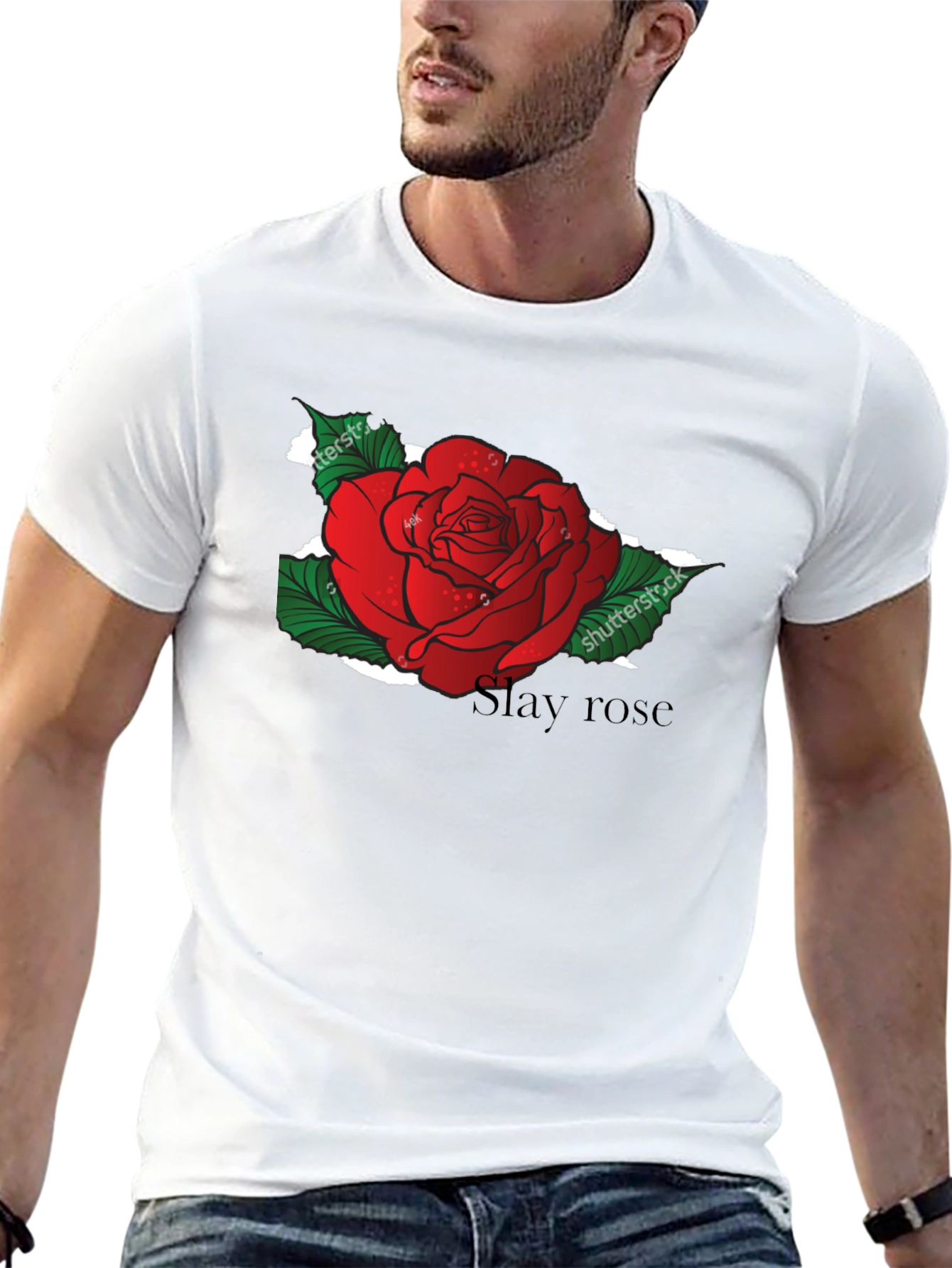 Slay Rose Black T-Shirt - Unique Floral Graphic