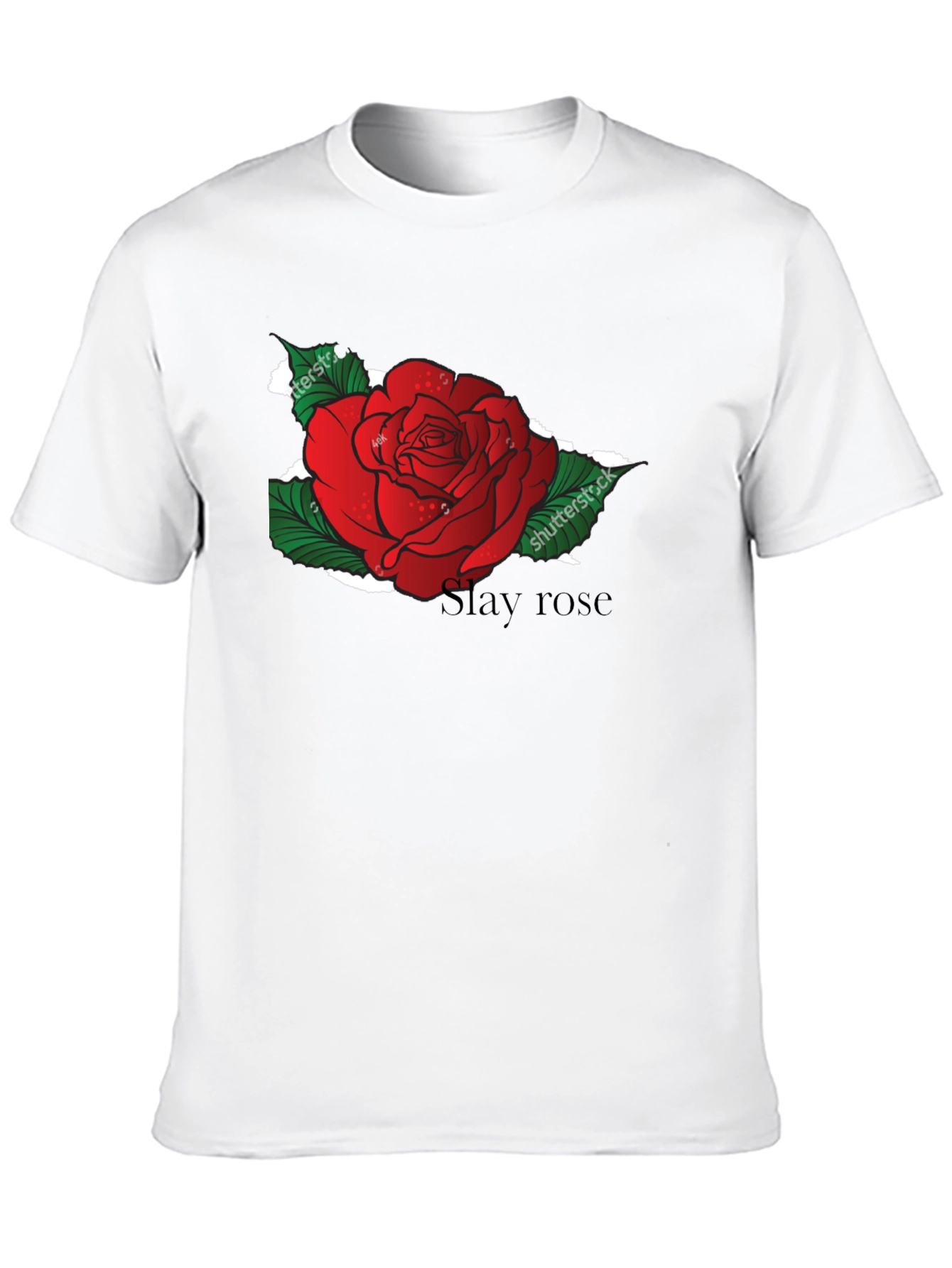 Slay Rose Black T-Shirt - Unique Floral Graphic