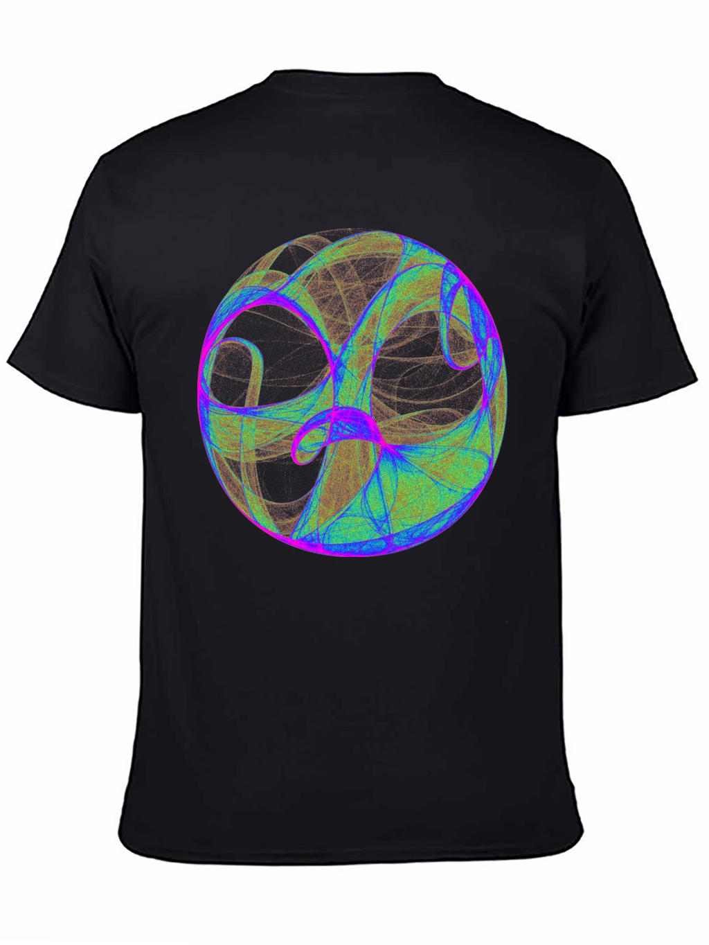 Abstract Sphere Graphic Print Black T-Shirt