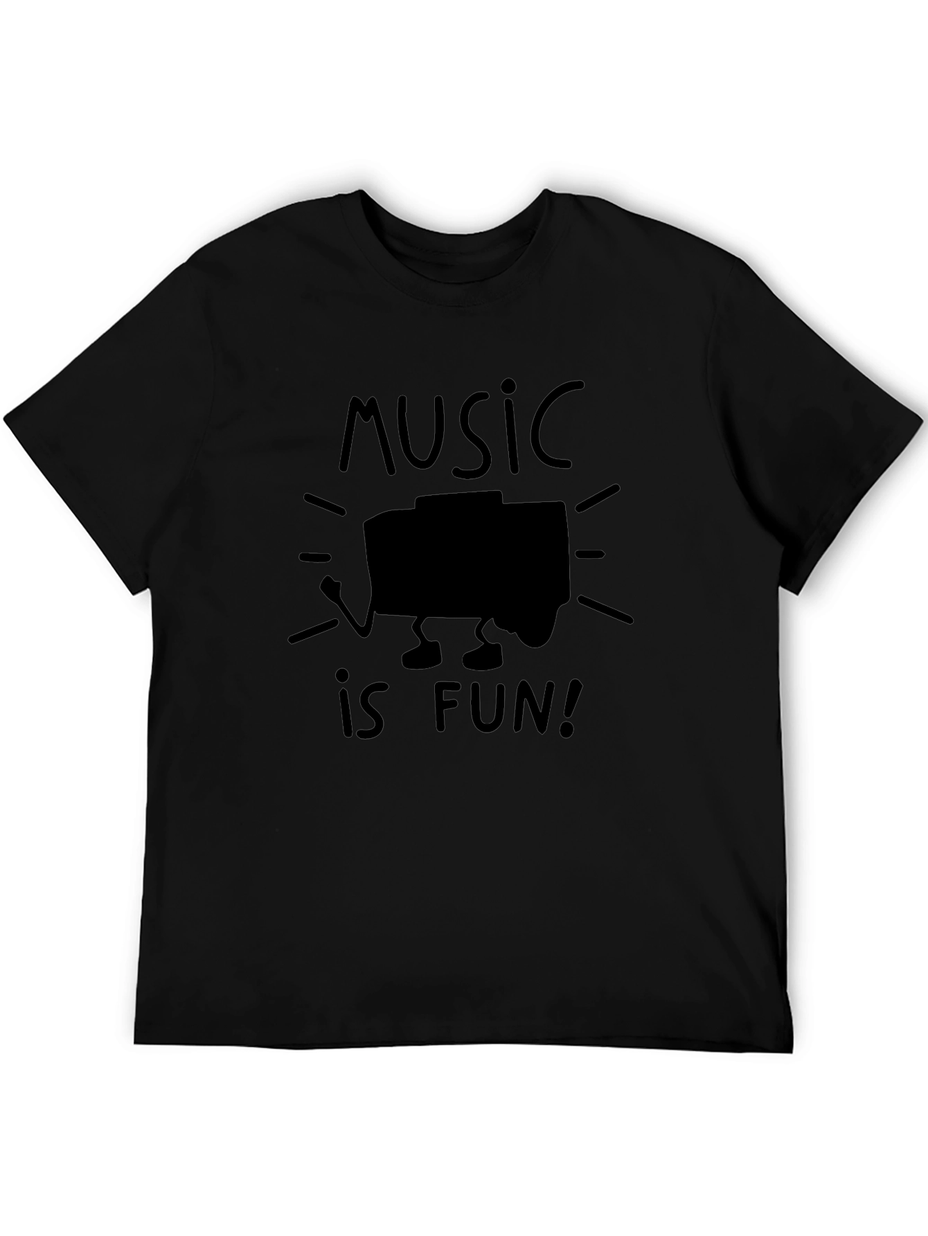 Music is Fun! Black Graphic Tee