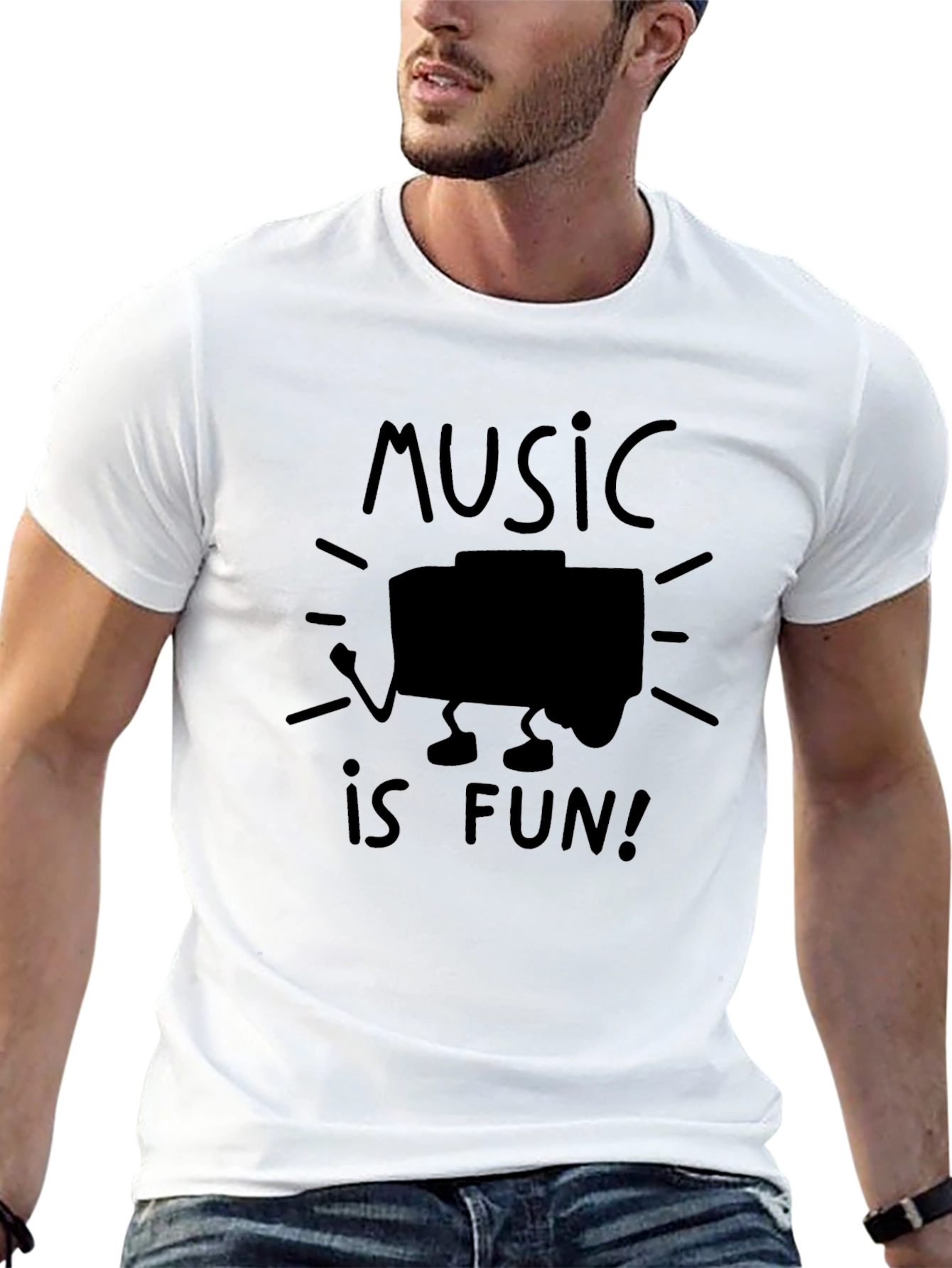 Music is Fun! Black Graphic Tee