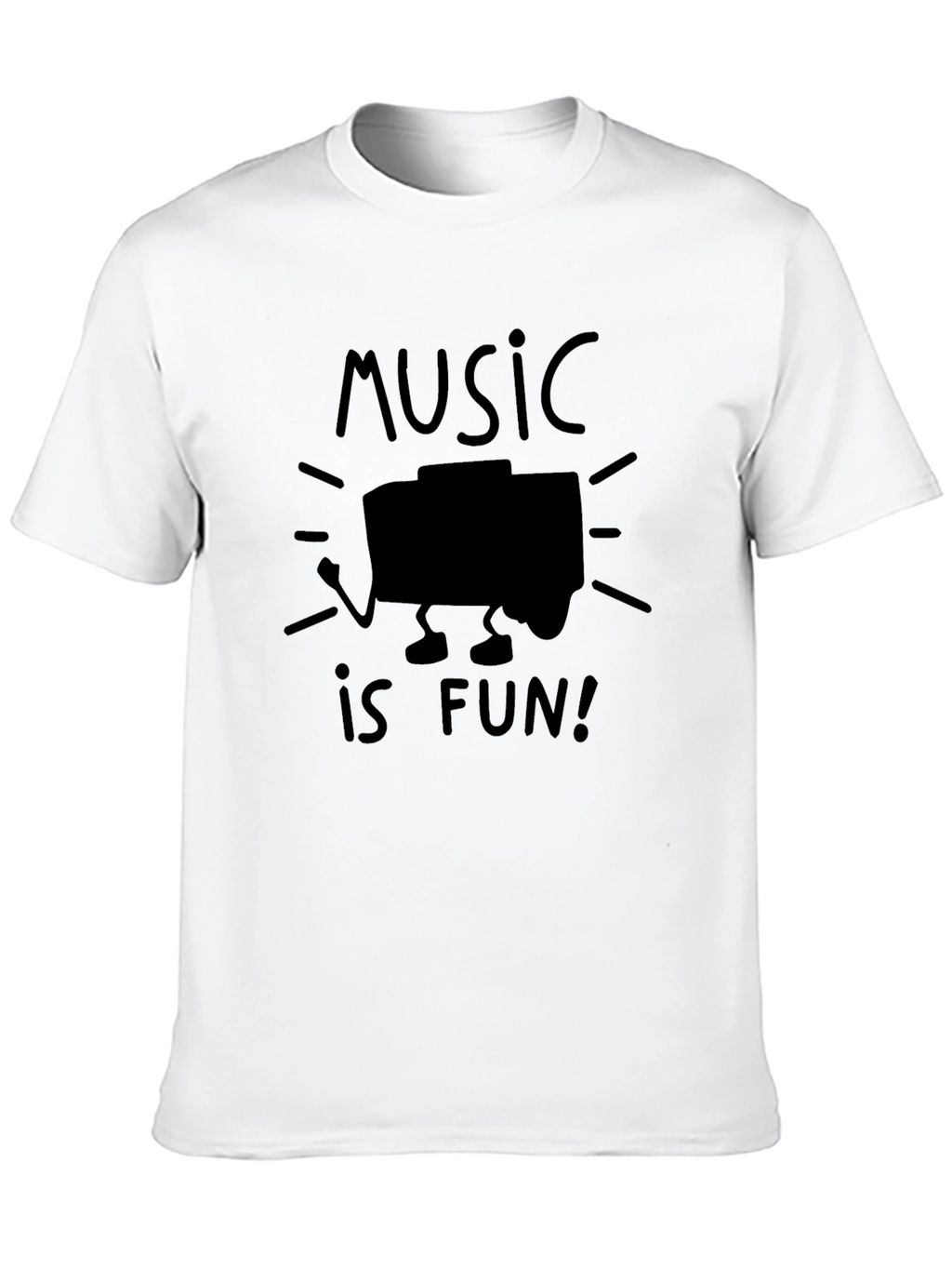 Music is Fun! Black Graphic Tee