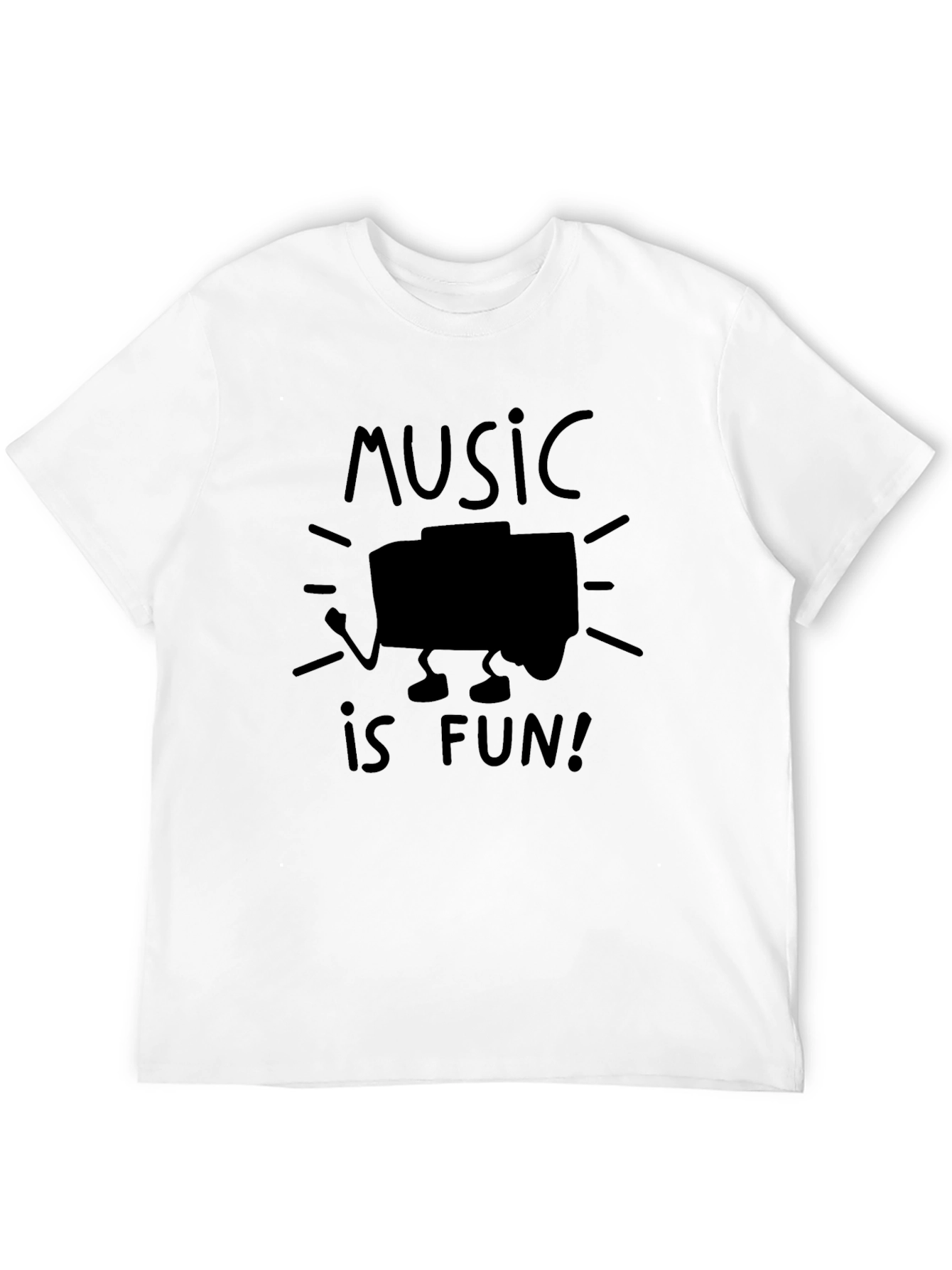 Music is Fun! Black Graphic Tee
