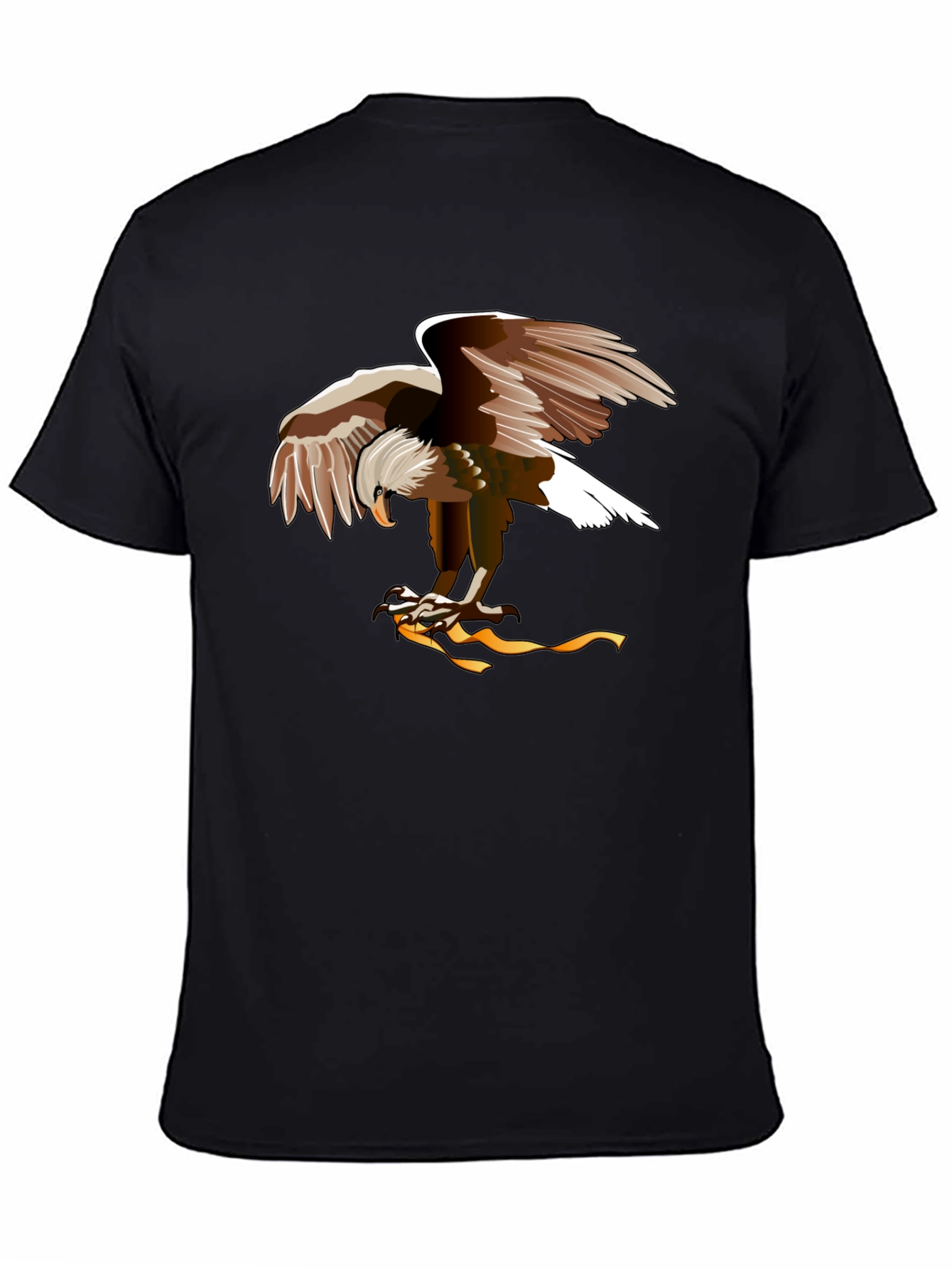 Eagle Graphic Print Tee - Mens Black Cotton T-Shirt