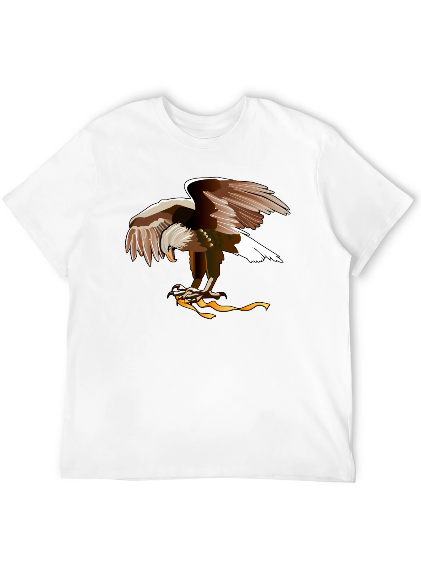 Eagle Graphic Print Tee - Mens Black Cotton T-Shirt
