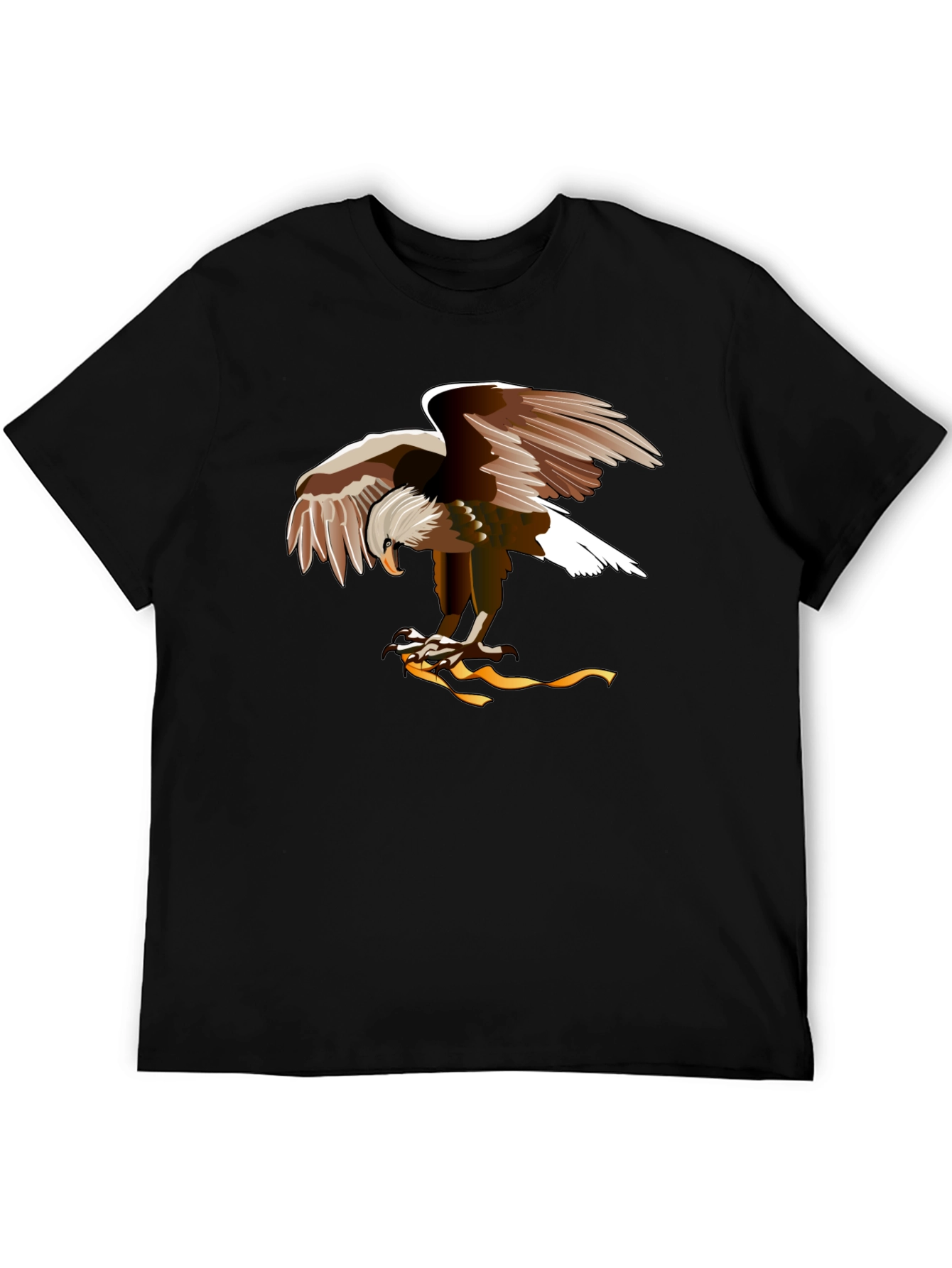Eagle Graphic Print Tee - Mens Black Cotton T-Shirt