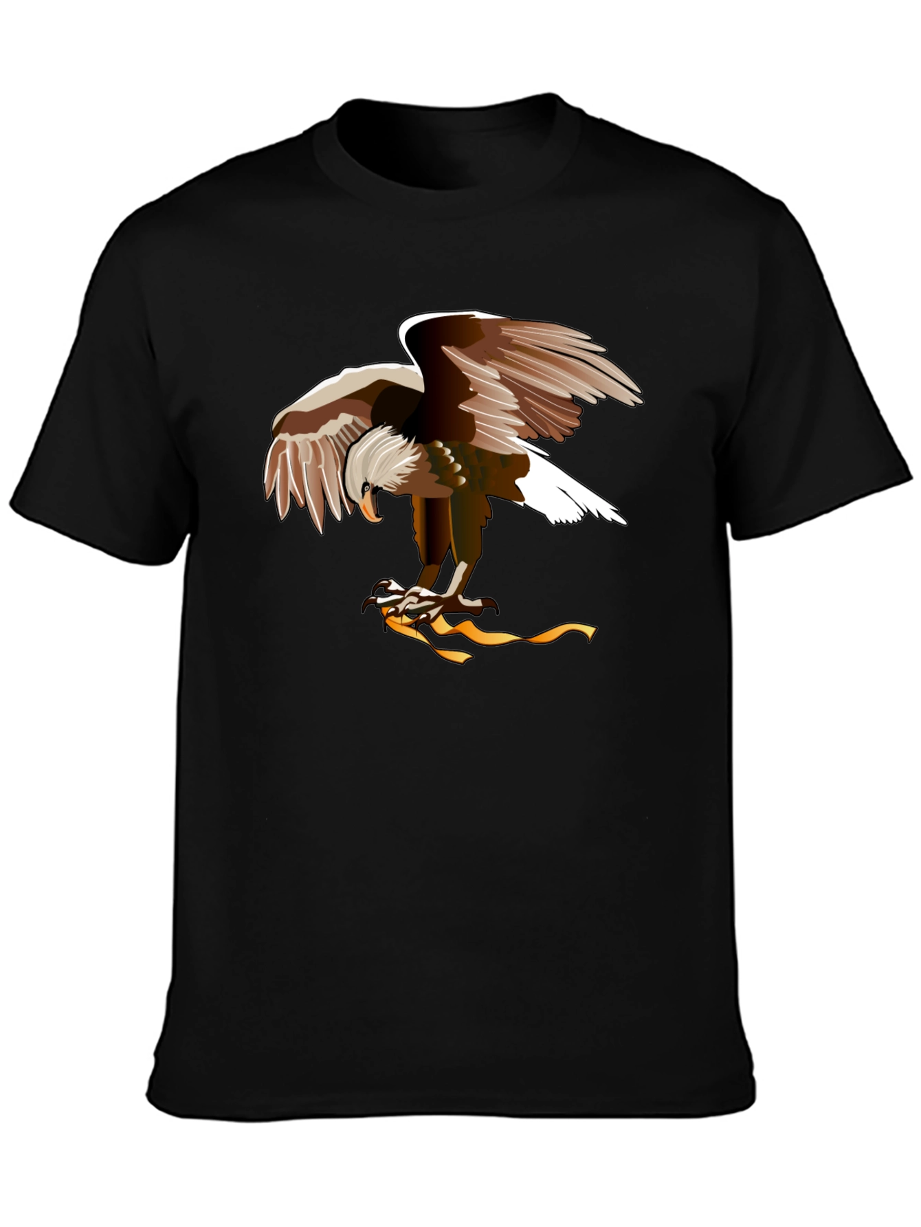 Eagle Graphic Print Tee - Mens Black Cotton T-Shirt