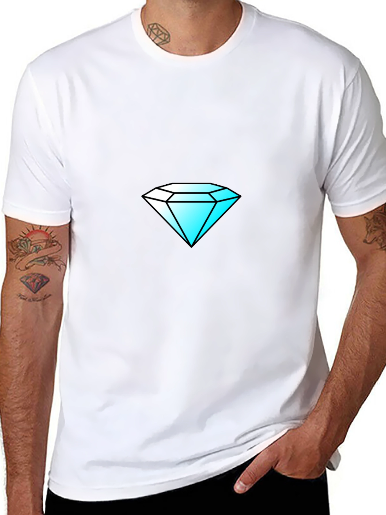 Diamond Graphic Black T-Shirt - Stylish & Unique