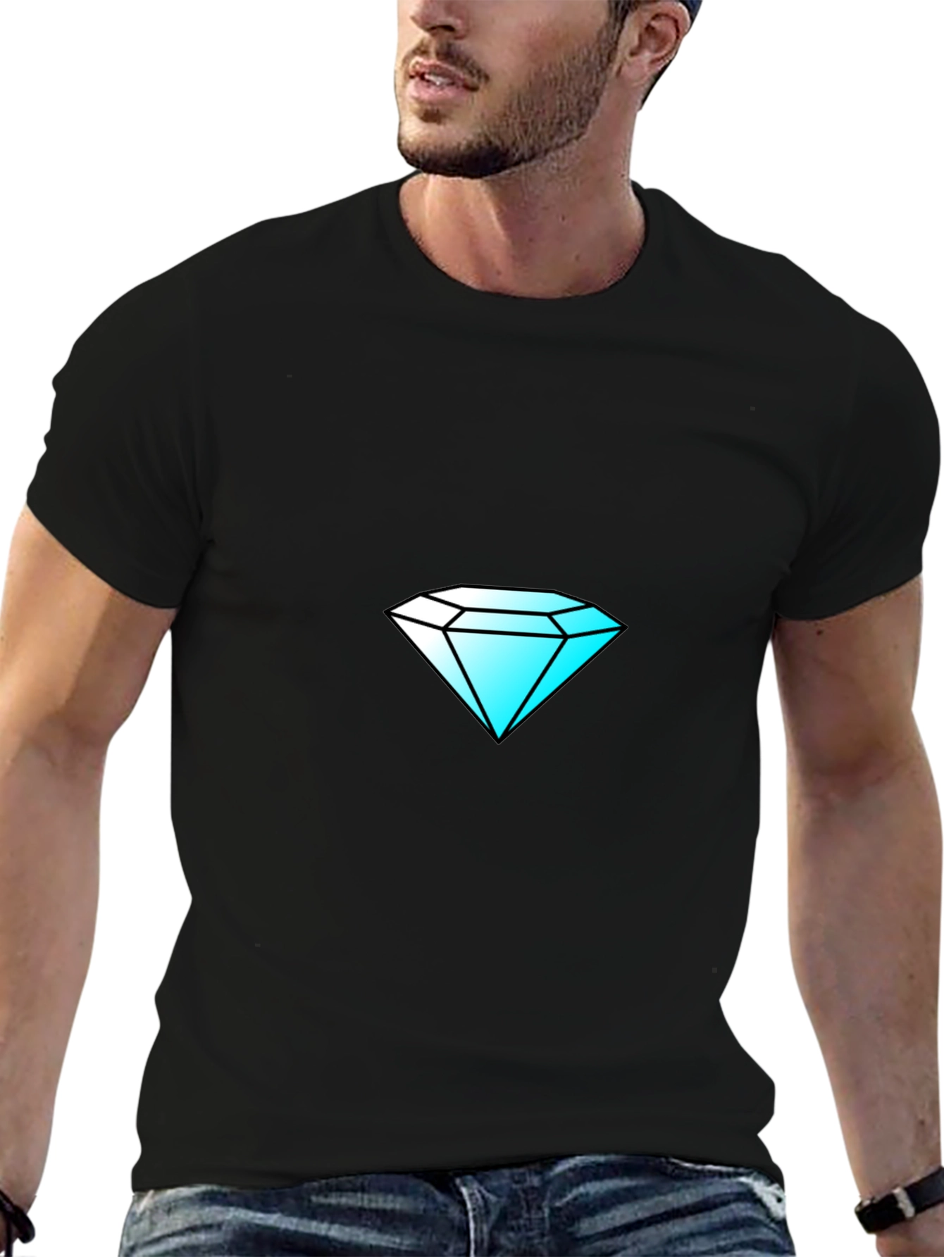 Diamond Graphic Black T-Shirt - Stylish & Unique