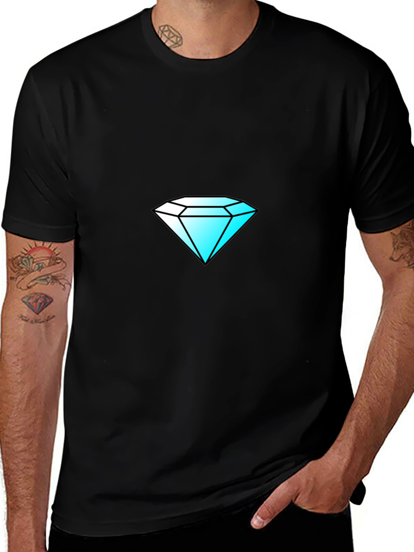 Diamond Graphic Black T-Shirt - Stylish & Unique