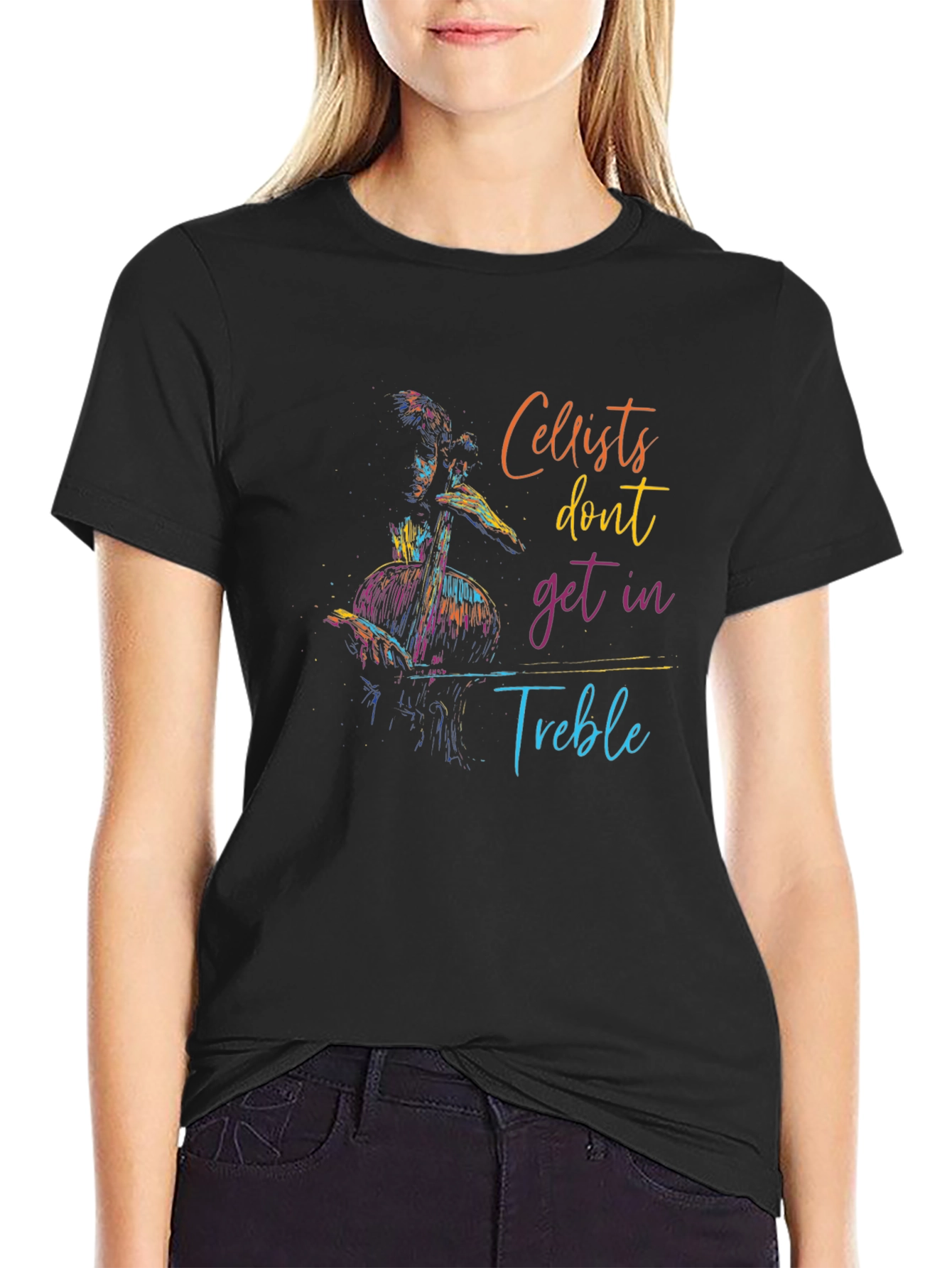 Cellist Pun T-Shirt - Dont Get In Treble