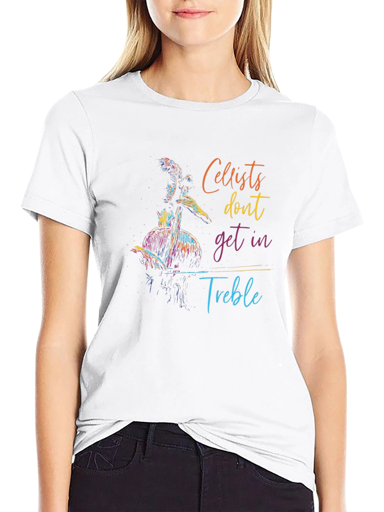 Cellist Pun T-Shirt - Dont Get In Treble