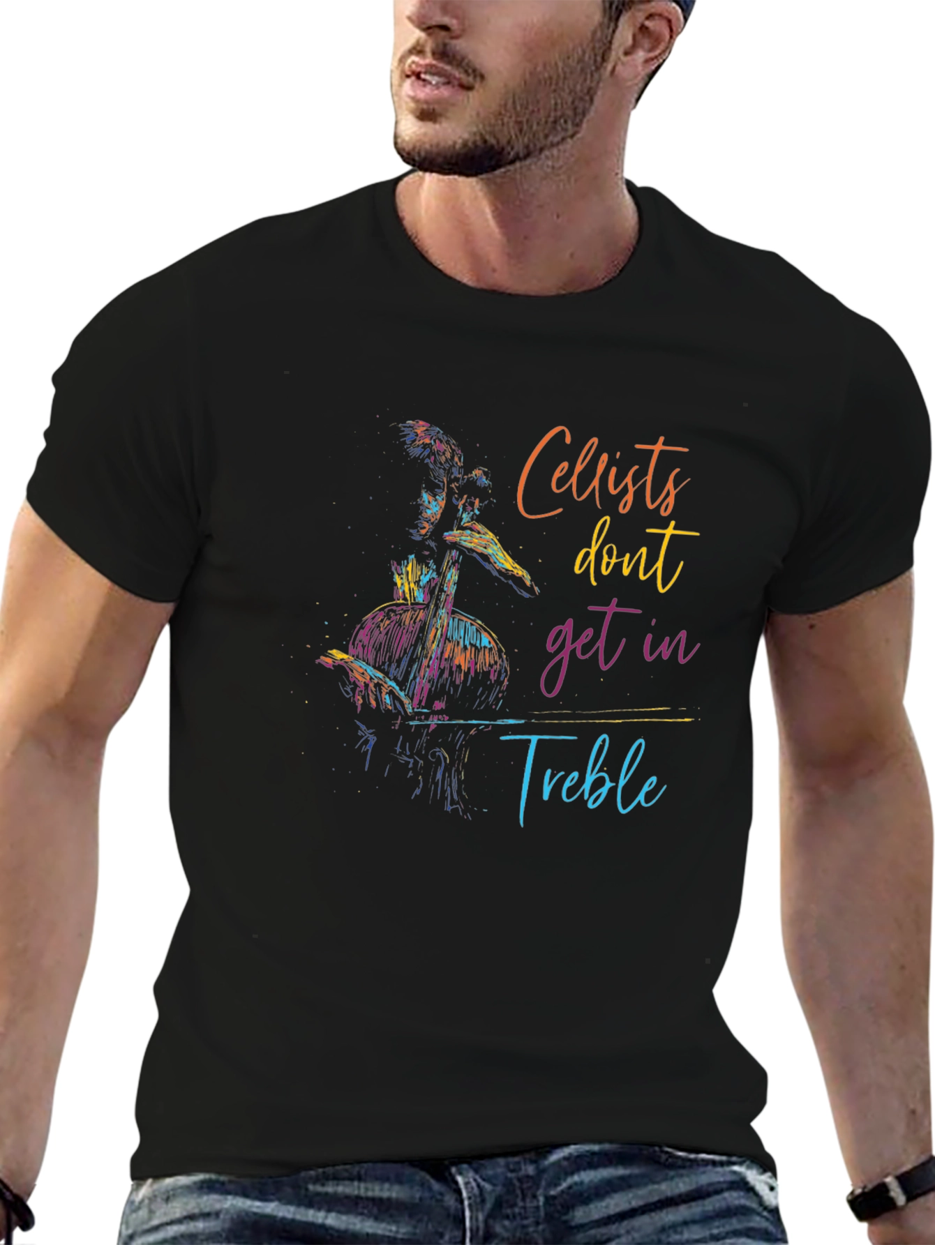 Cellist Pun T-Shirt - Dont Get In Treble