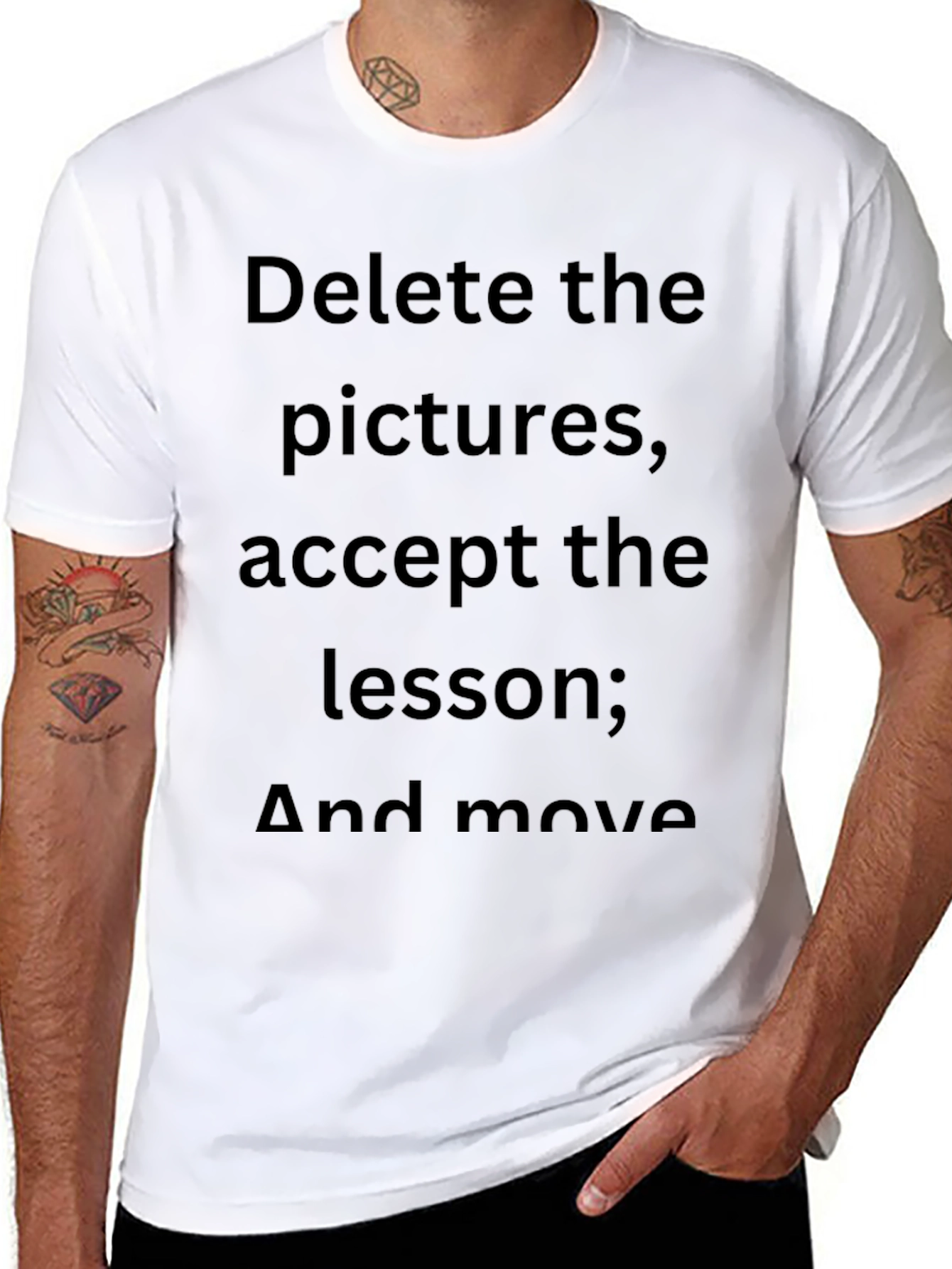 Inspirational Graphic Tee - Delete Accept Move